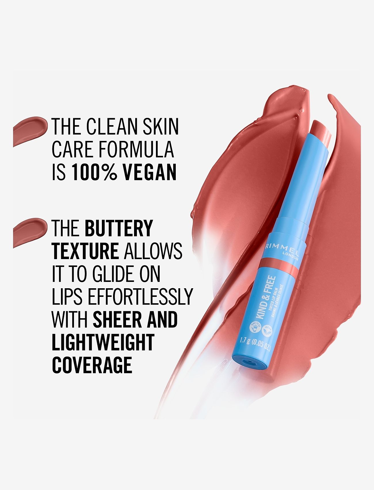 Rimmel - RIMMEL Kind&free lipbalm - läppbalsam - 002 natural apricot - 5