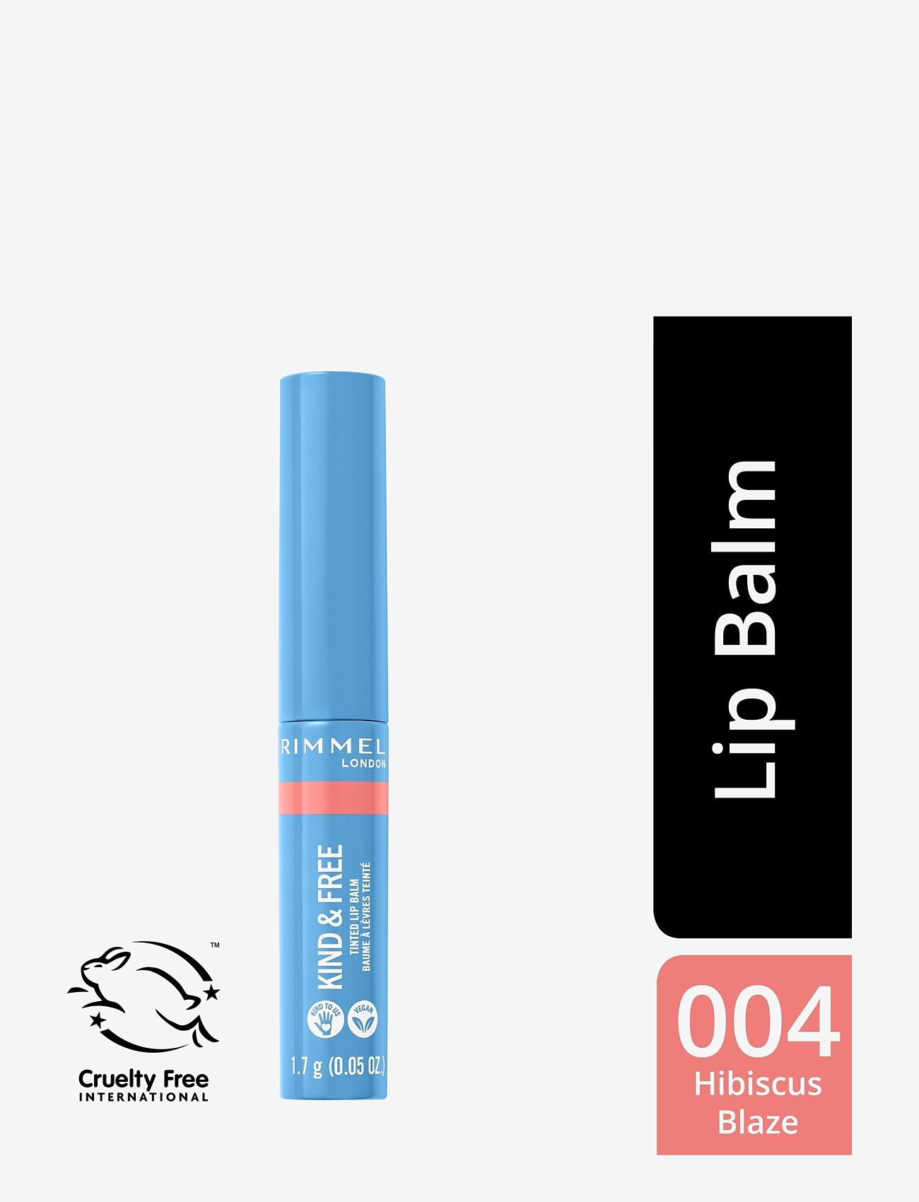 Rimmel - RIMMEL Kind&free lipbalm - læbepomade -  004 hibiscus blaze - 1