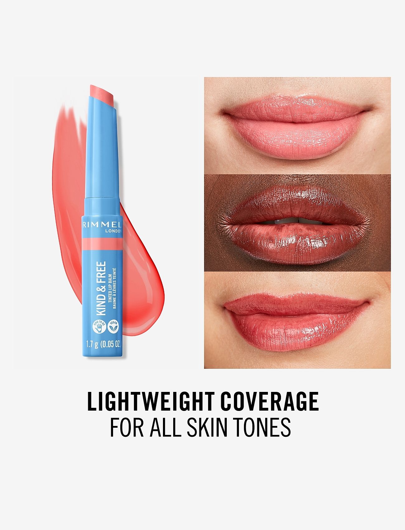 Rimmel - RIMMEL Kind&free lipbalm - læbepomade -  004 hibiscus blaze - 3