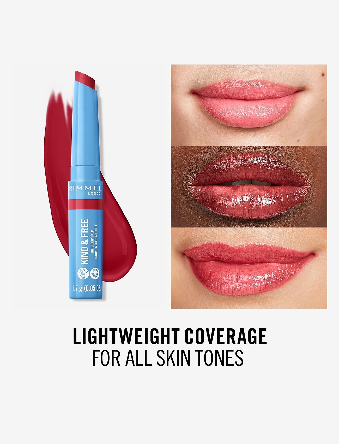 Rimmel - RIMMEL Kind&free lipbalm - läppbalsam - 005 cherry red - 3