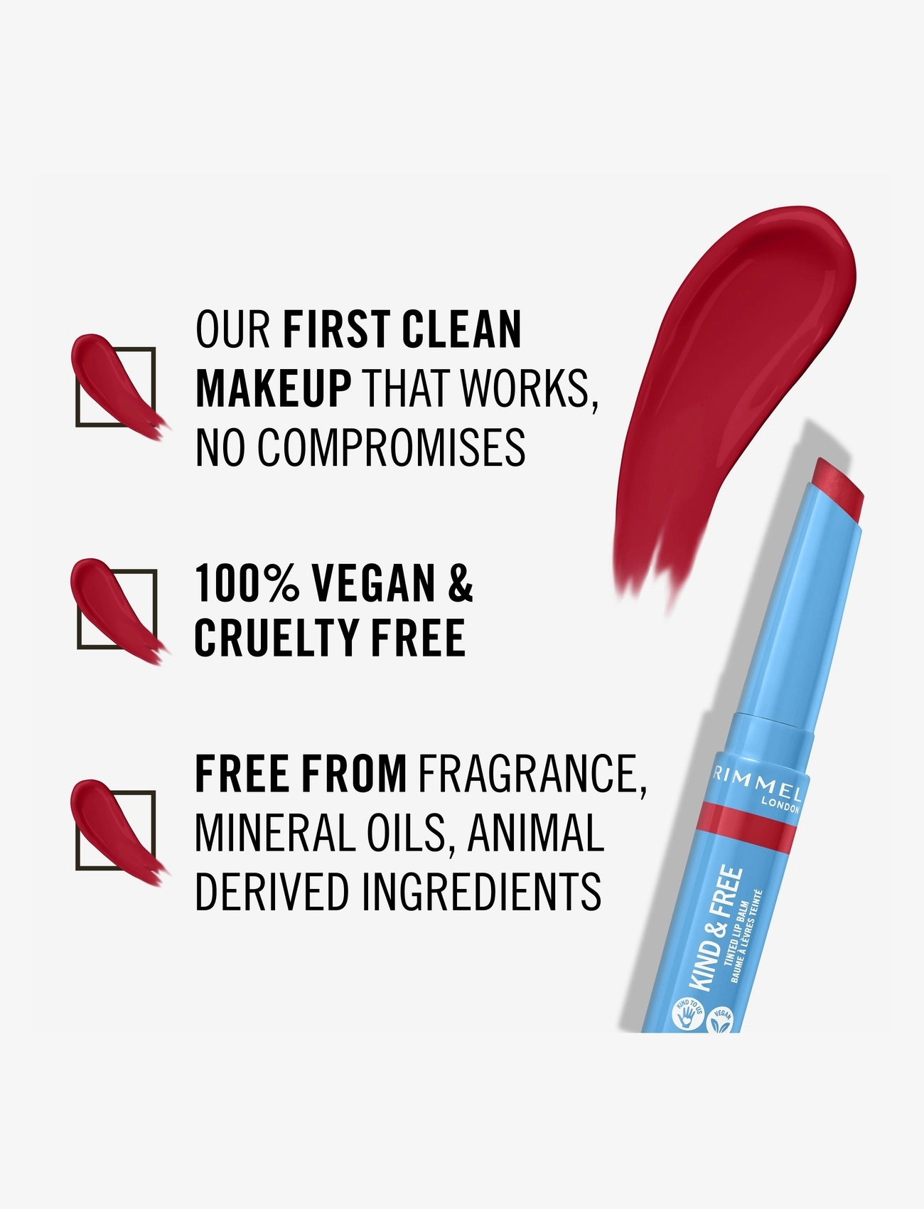 Rimmel - RIMMEL Kind&free lipbalm - laveste priser - 005 cherry red - 4