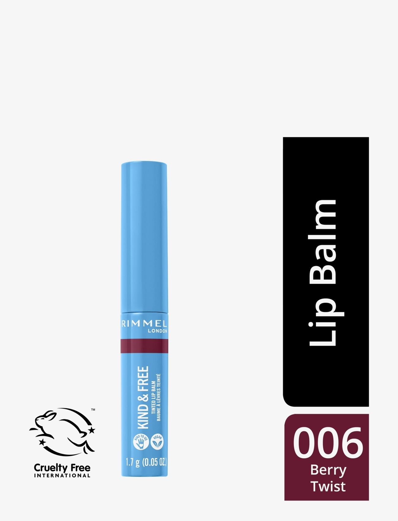 Rimmel - RIMMEL Kind&free lipbalm - læbepomade - 006 berry twist - 1