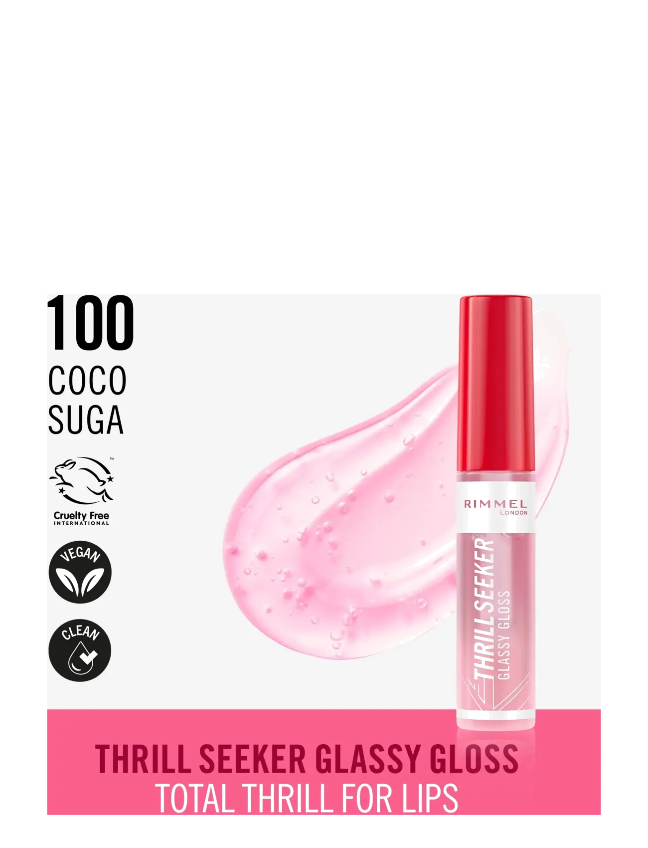 Rimmel - Thrill Seeker Lip Gloss 100 Coco suga 10.00 ML - meikit - 100 coco suga - 1