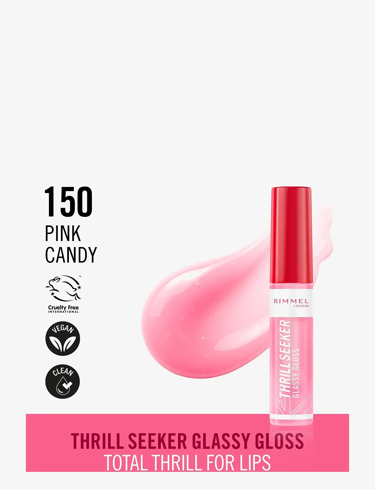Rimmel - Thrill Seeker Lip Gloss 150 Pink candy 10.00 ML - makeup - 150 pink candy - 1