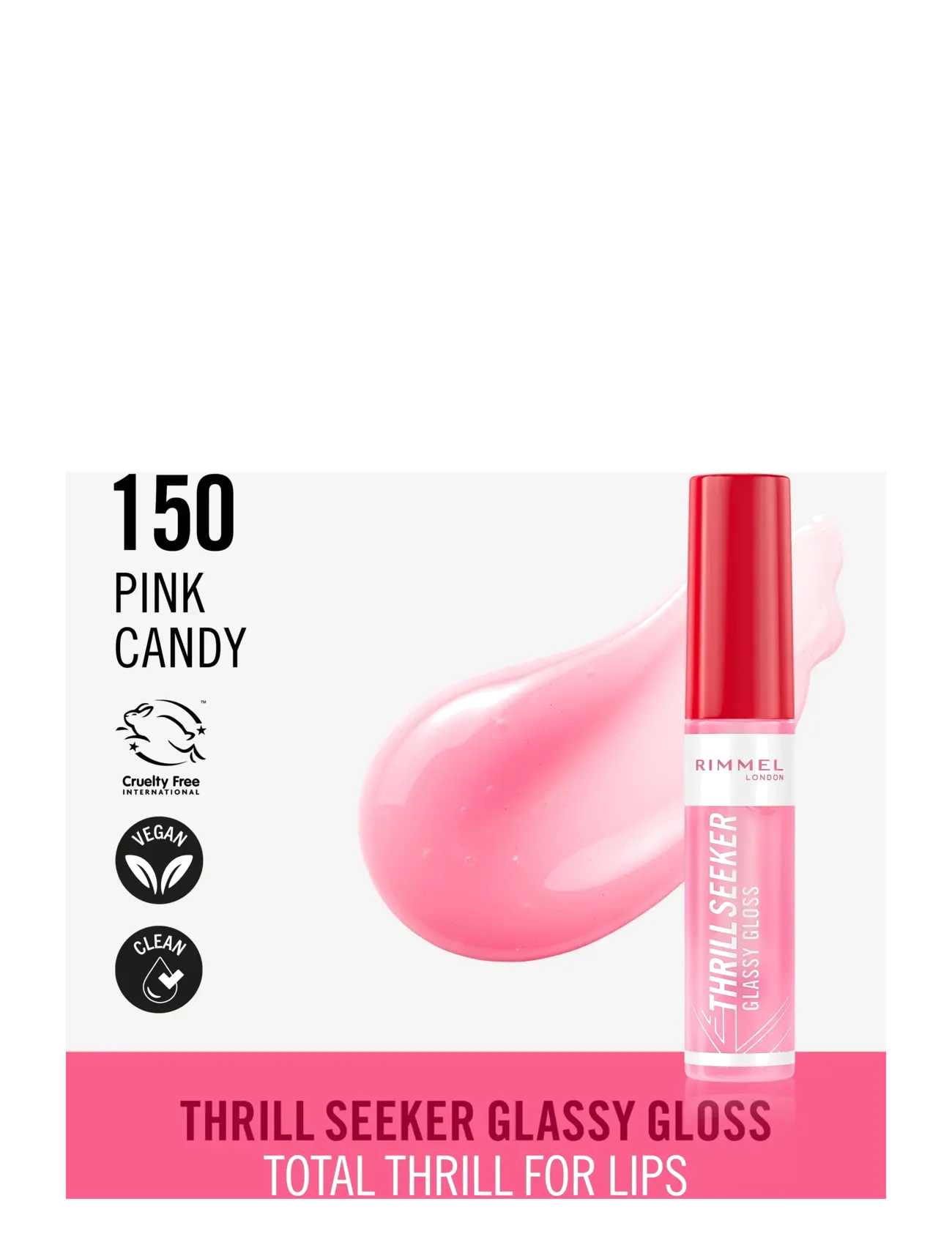 Rimmel - Thrill Seeker Lip Gloss 150 Pink candy 10.00 ML - smink - 150 pink candy - 1
