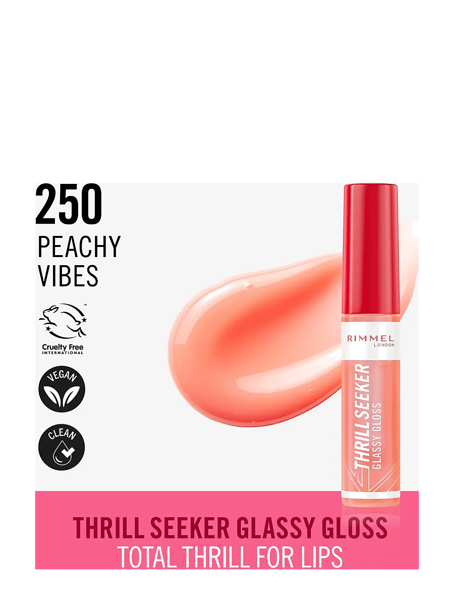 Rimmel - Thrill Seeker Lip Gloss 250 Peachy vibes 10.00 ML - makeup - 250 peachy vibes - 1