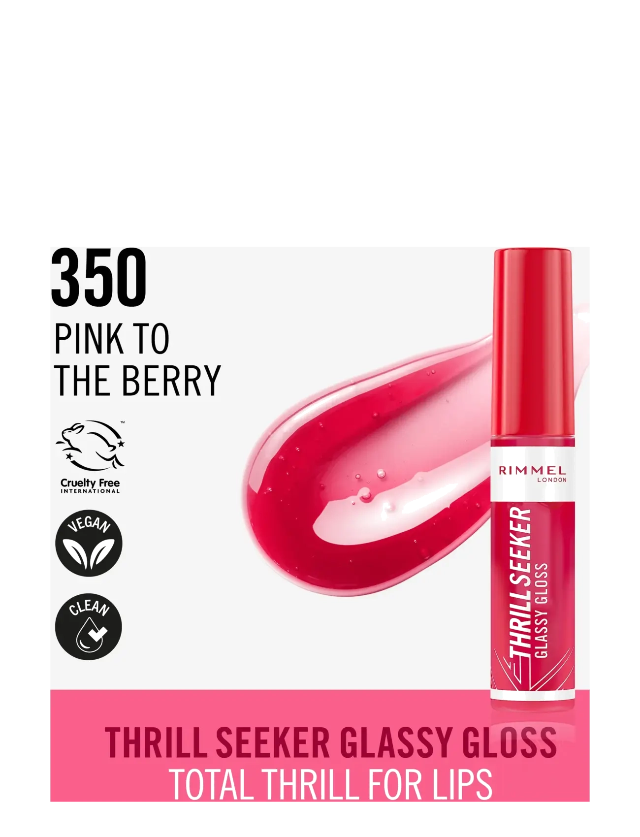 Rimmel - Thrill Seeker Lip Gloss 350 Pink to the berry 10.00 ML - sminke - 350 pink to the berry - 1
