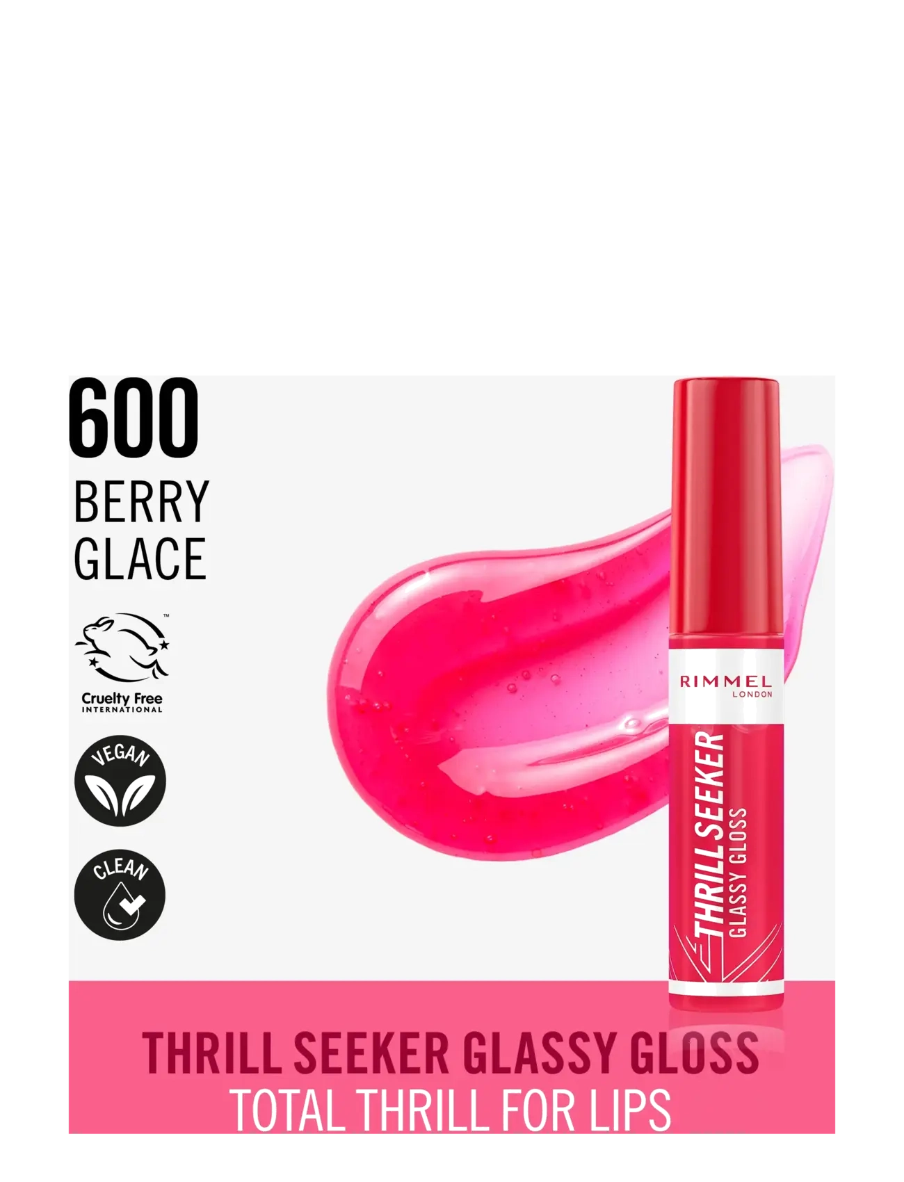 Rimmel - Thrill Seeker Lip Gloss 600 Berry glace 10.00 ML - meikit - 600 berry glace - 1