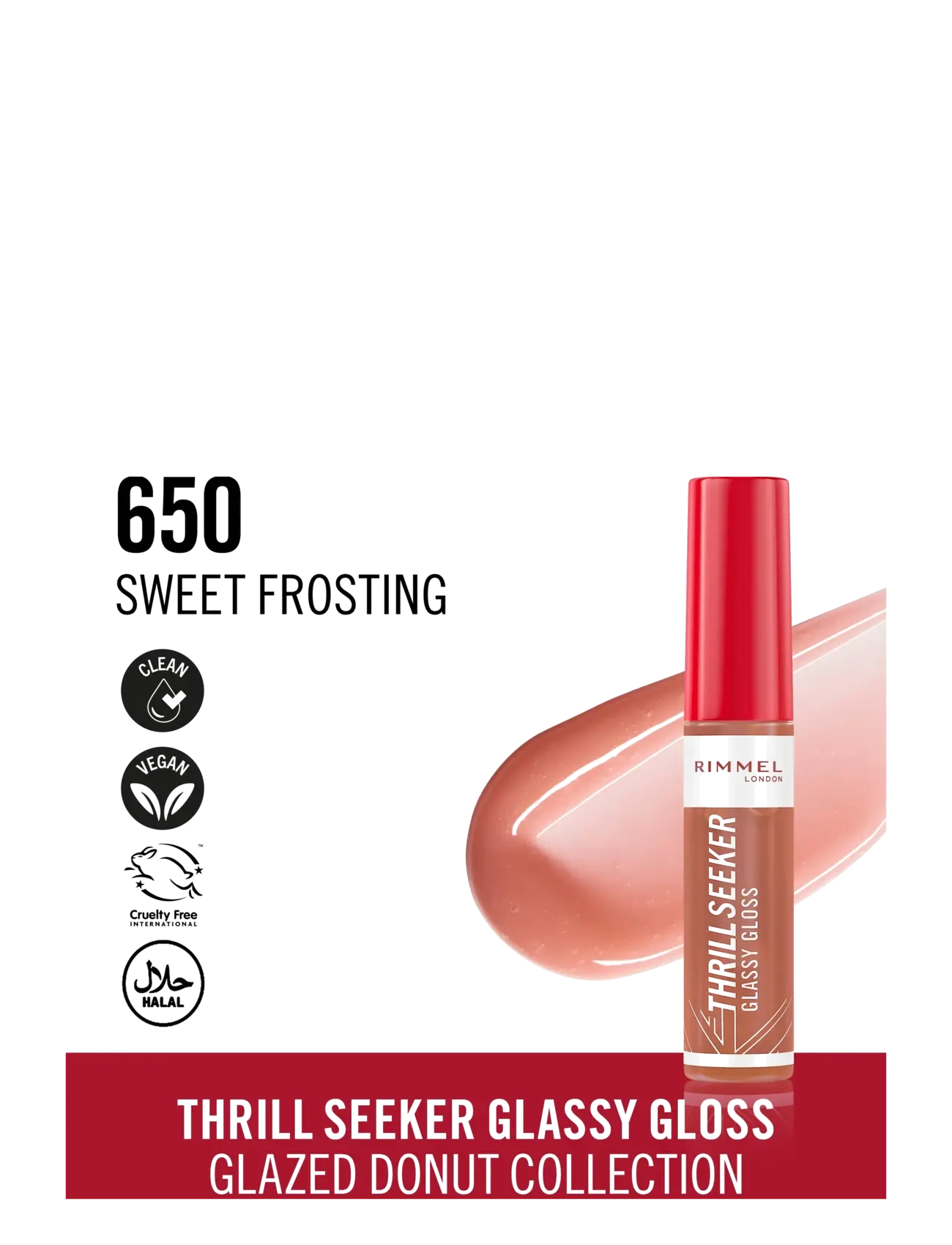 Rimmel - Thrill Seeker Lip Gloss Sweet frosting 650 10.00 ML - festtøj til outletpriser - sweet frosting 650 - 1
