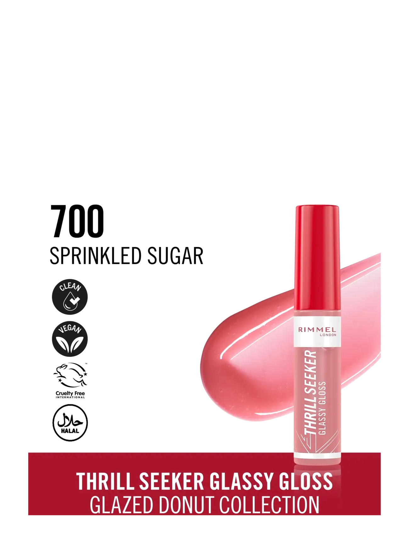 Rimmel - Thrill Seeker Lip Gloss Sprinkled sugar 700 10.00 ML - sminke - sprinkled sugar 700 - 1