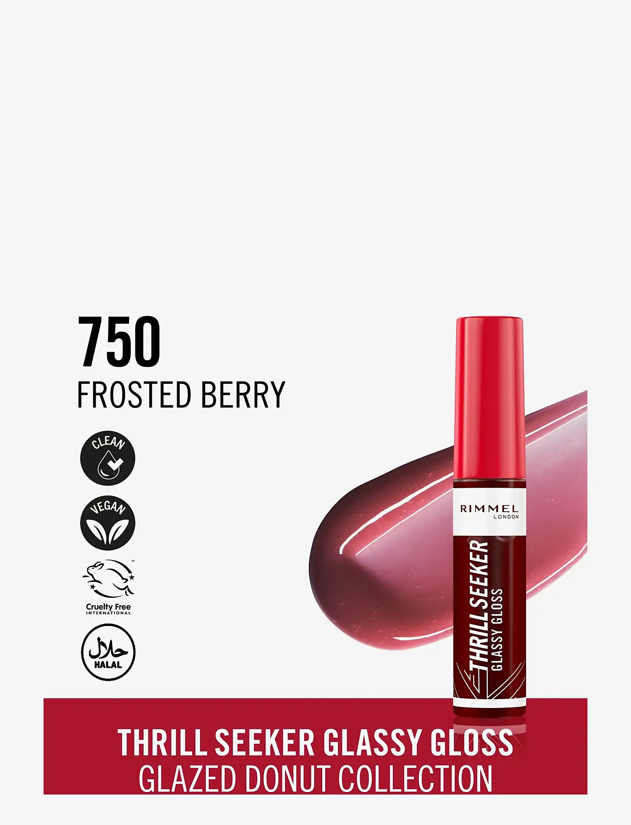 Rimmel - Thrill Seeker Lip Gloss Frosted  berry 750 10.00 ML - smink - frosted  berry 750 - 1