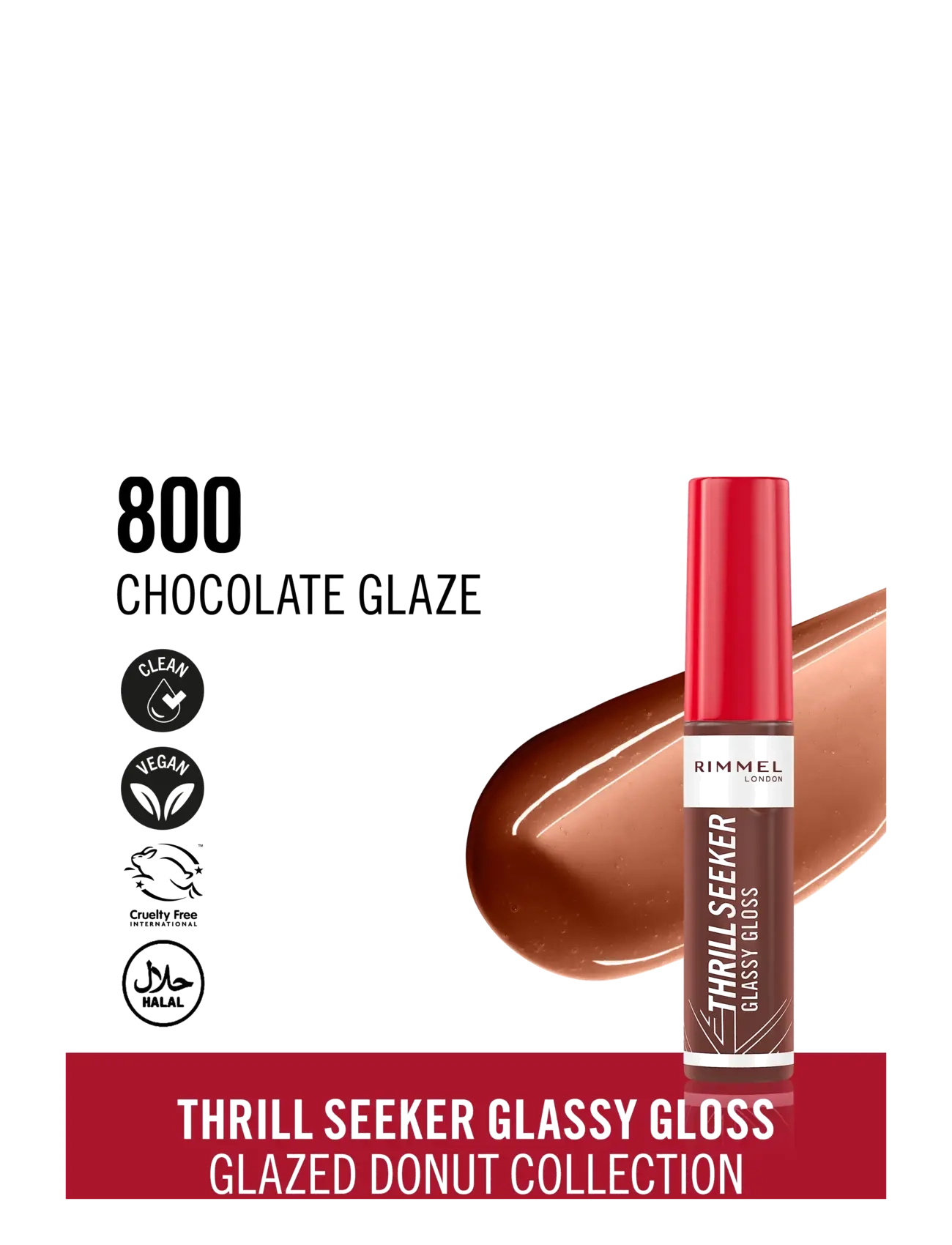 Rimmel - Thrill Seeker Lip Gloss Chocolate glaze 800 10.00 ML - makeup - chocolate glaze 800 - 1