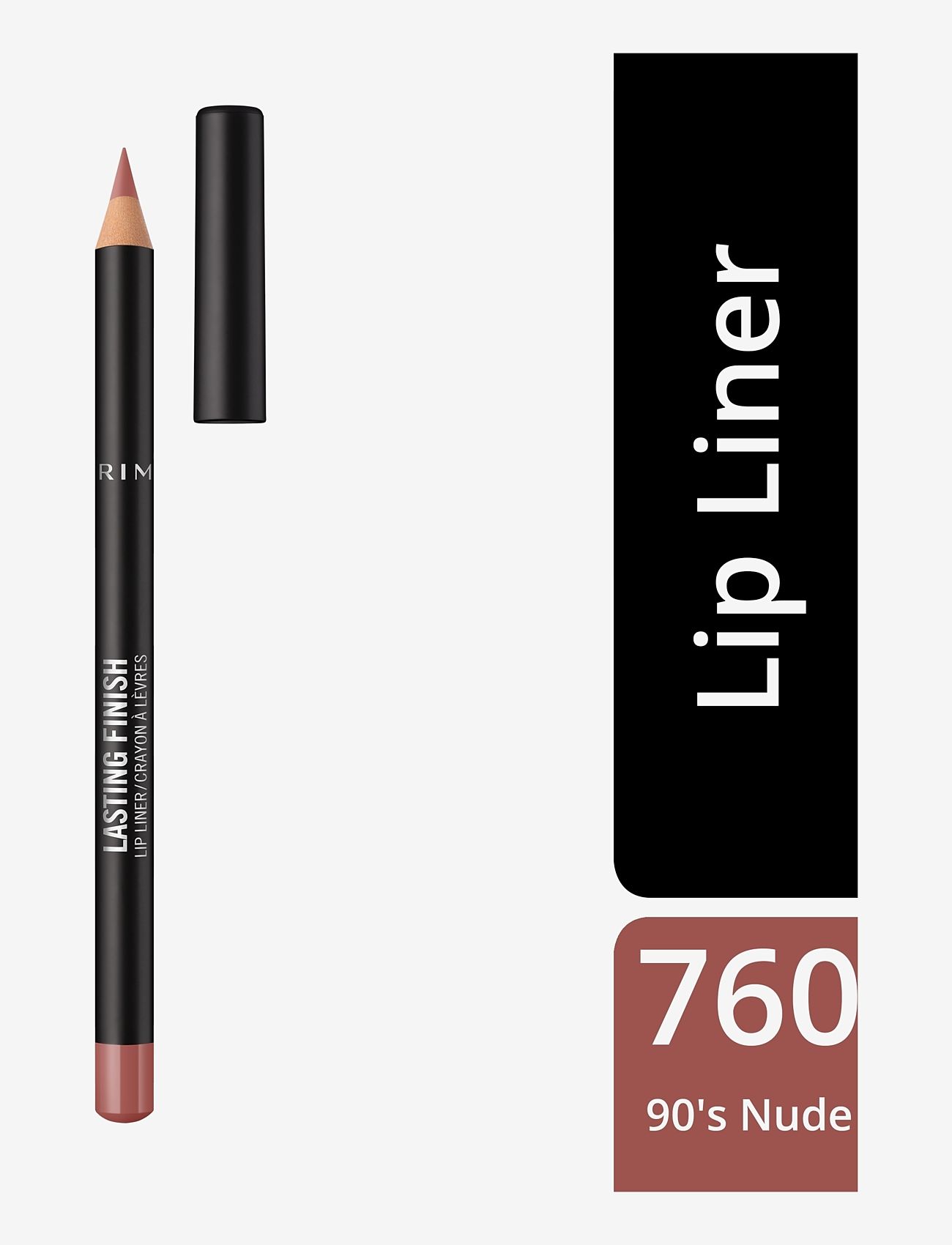 Rimmel - RIMMEL Lip Liner 760 90's Nude - bliv klar til date night - 760 90's nude - 1