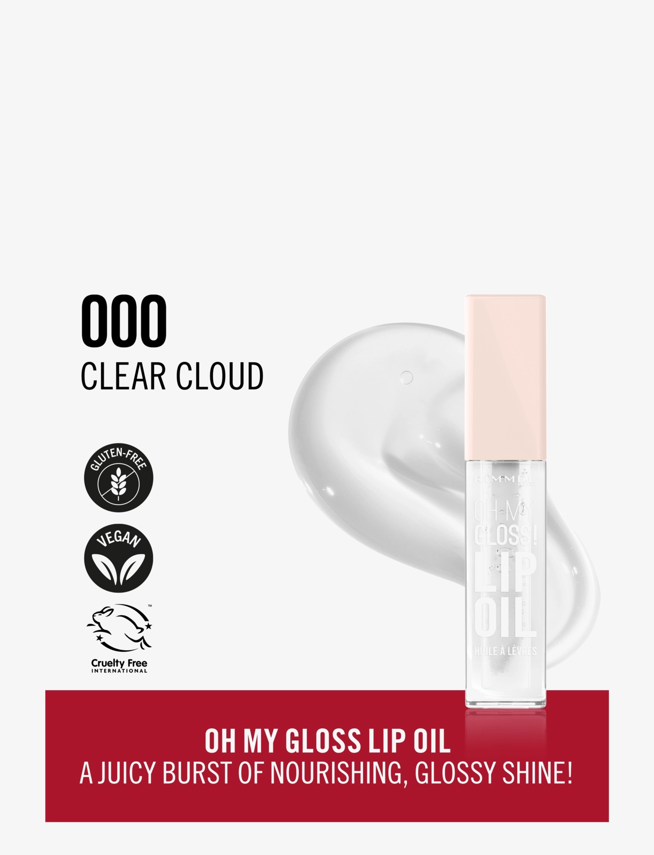 Rimmel - Oh My Gloss lip Oil 000 Clear Cloud 4.5 ML - 000 clear cloud - 1