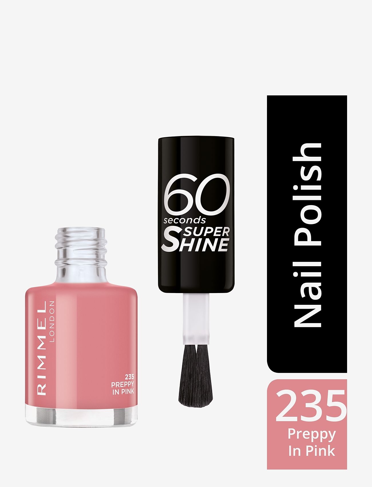 Rimmel - 60 Seconds Nail Polish 235 Preppy in pink - bliv klar til date night - 235 preppy in pink - 1
