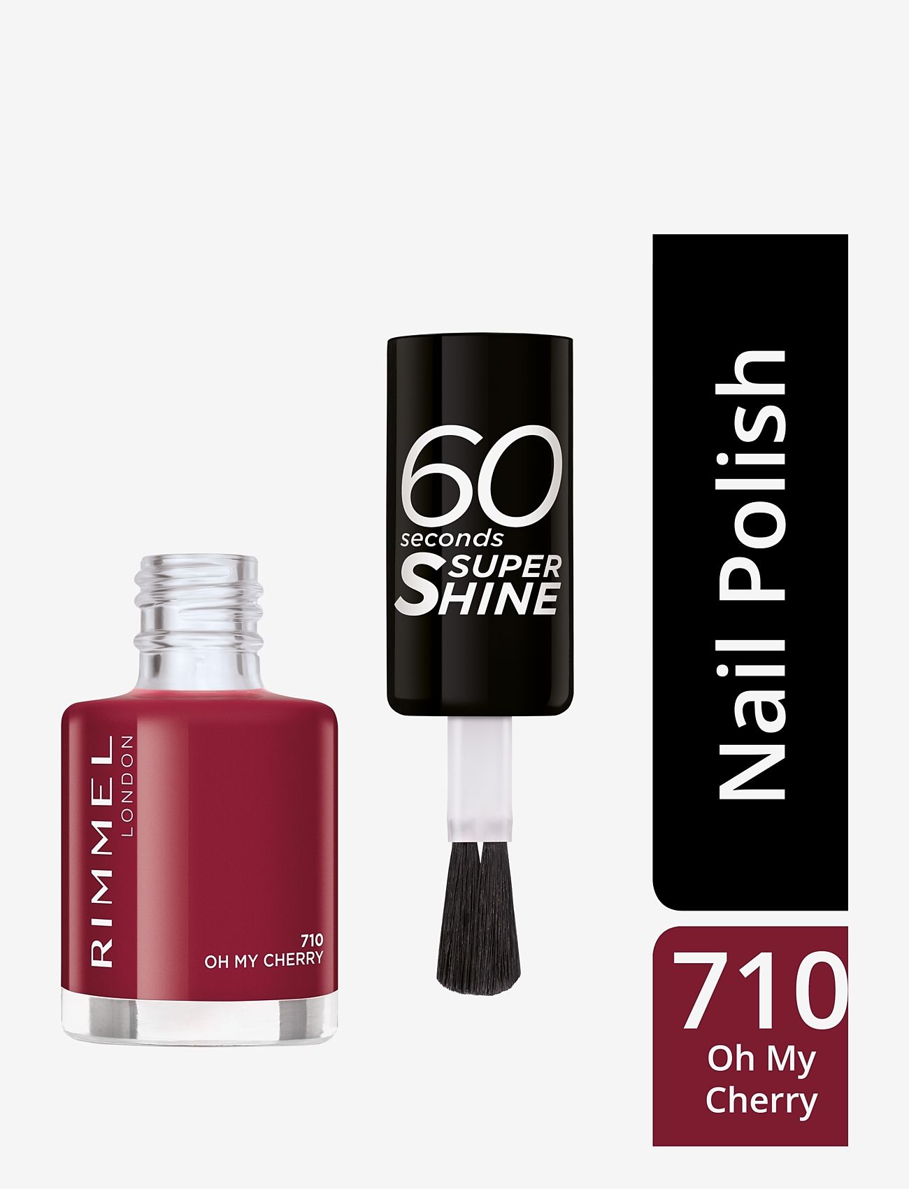 Rimmel - 60 Seconds Nail Polish 710 Oh my chery - bliv klar til date night - 710 oh my chery - 1