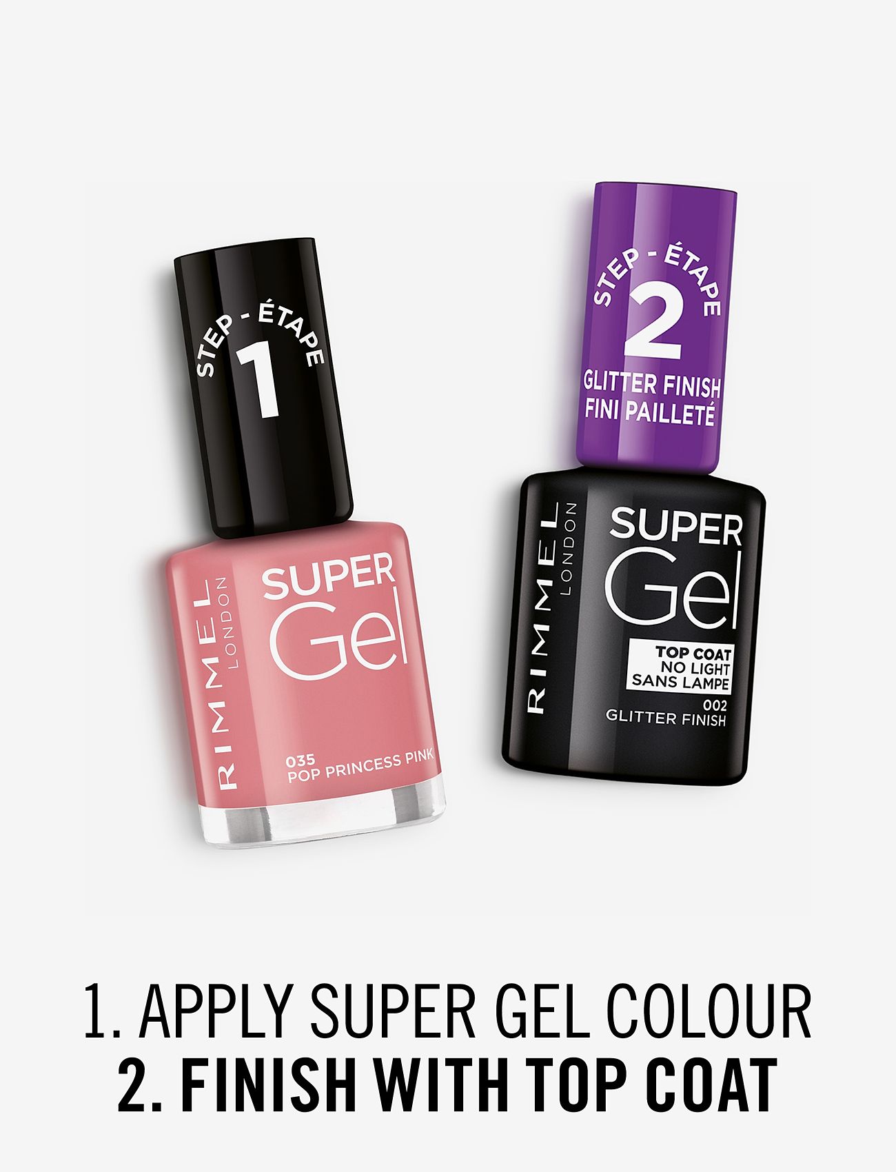 Rimmel - RIMMEL Super Gel Nail Polish - smink - 035 pop princess pink - 4