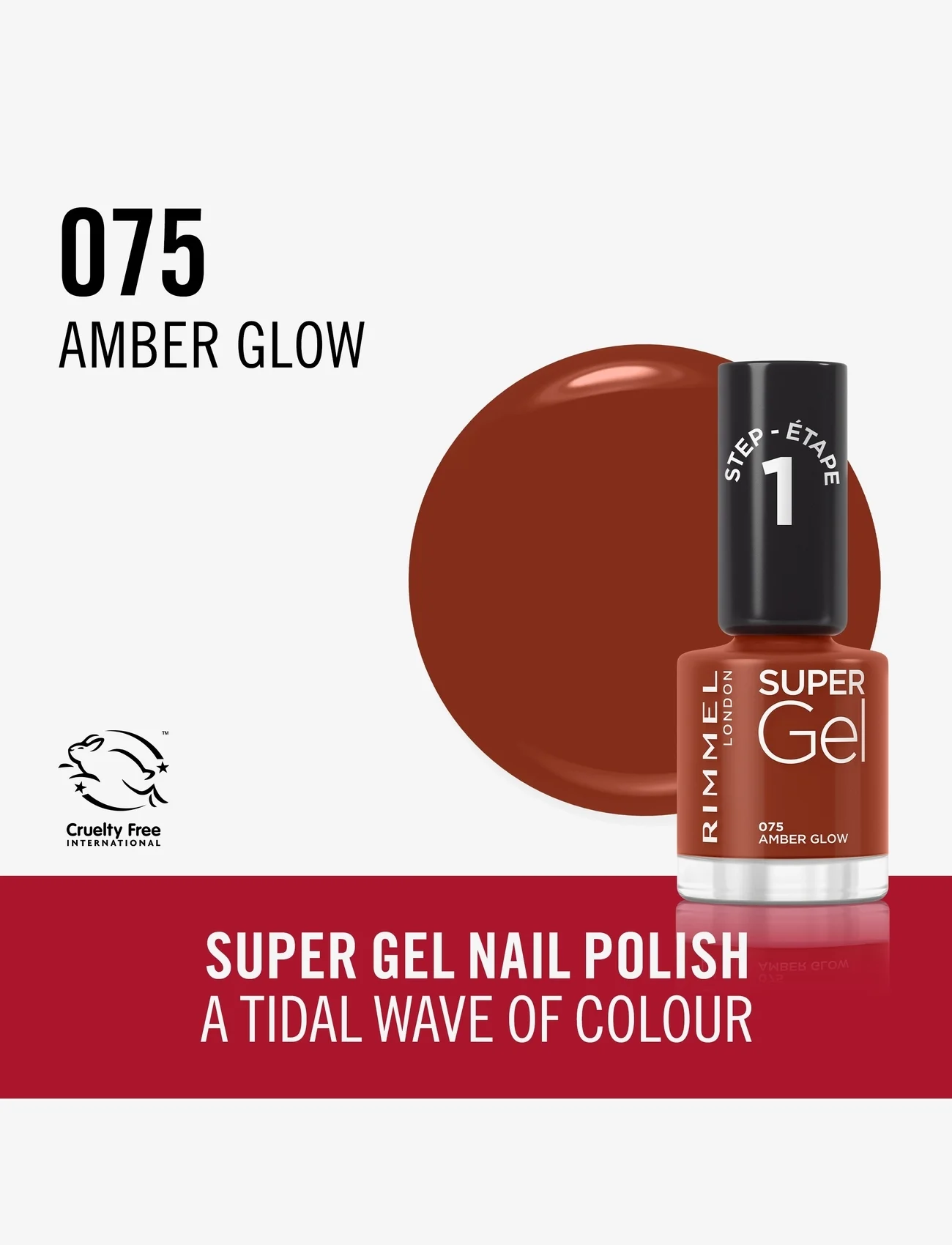Rimmel - RIMMEL Super Gel Nail Polish 075 Aamber glow - gelneglelakker - 075 aamber glow - 1
