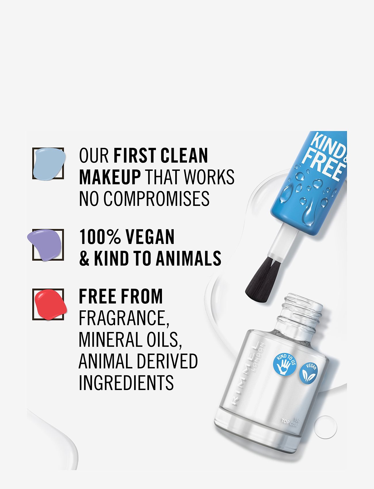 Rimmel - RIMMEL Kind & Free clean nail - redo för date night - 150 clear - 3