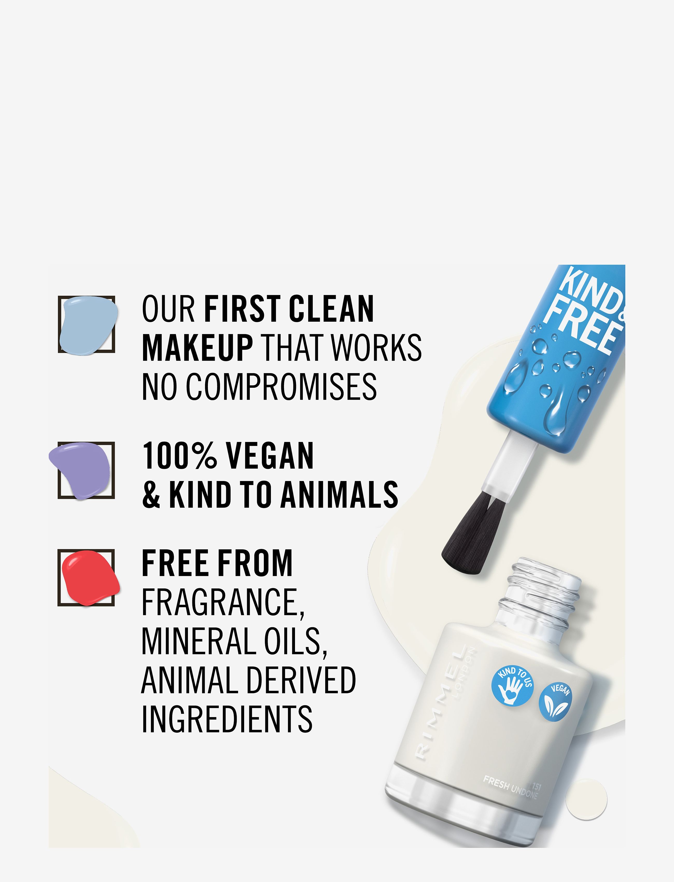Rimmel - RIMMEL Kind & Free clean nail - redo för date night - 151 white - 3