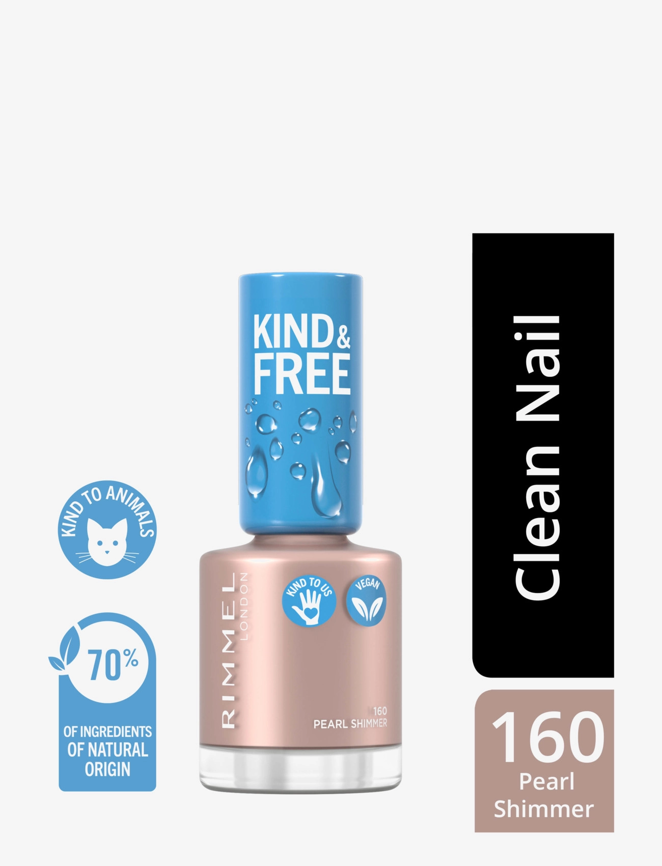 Rimmel - Kind & Free clean nail 160 Pearl Shimmer - klar for date night - 162 pearl oyster - 1