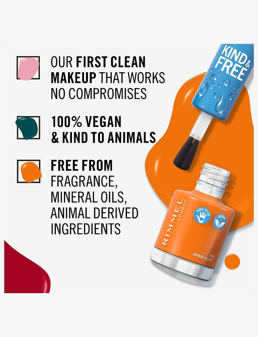 Rimmel - Kind & Free clean nail 170 Amber blaze - bliv klar til date night - 170 amber blaze - 3