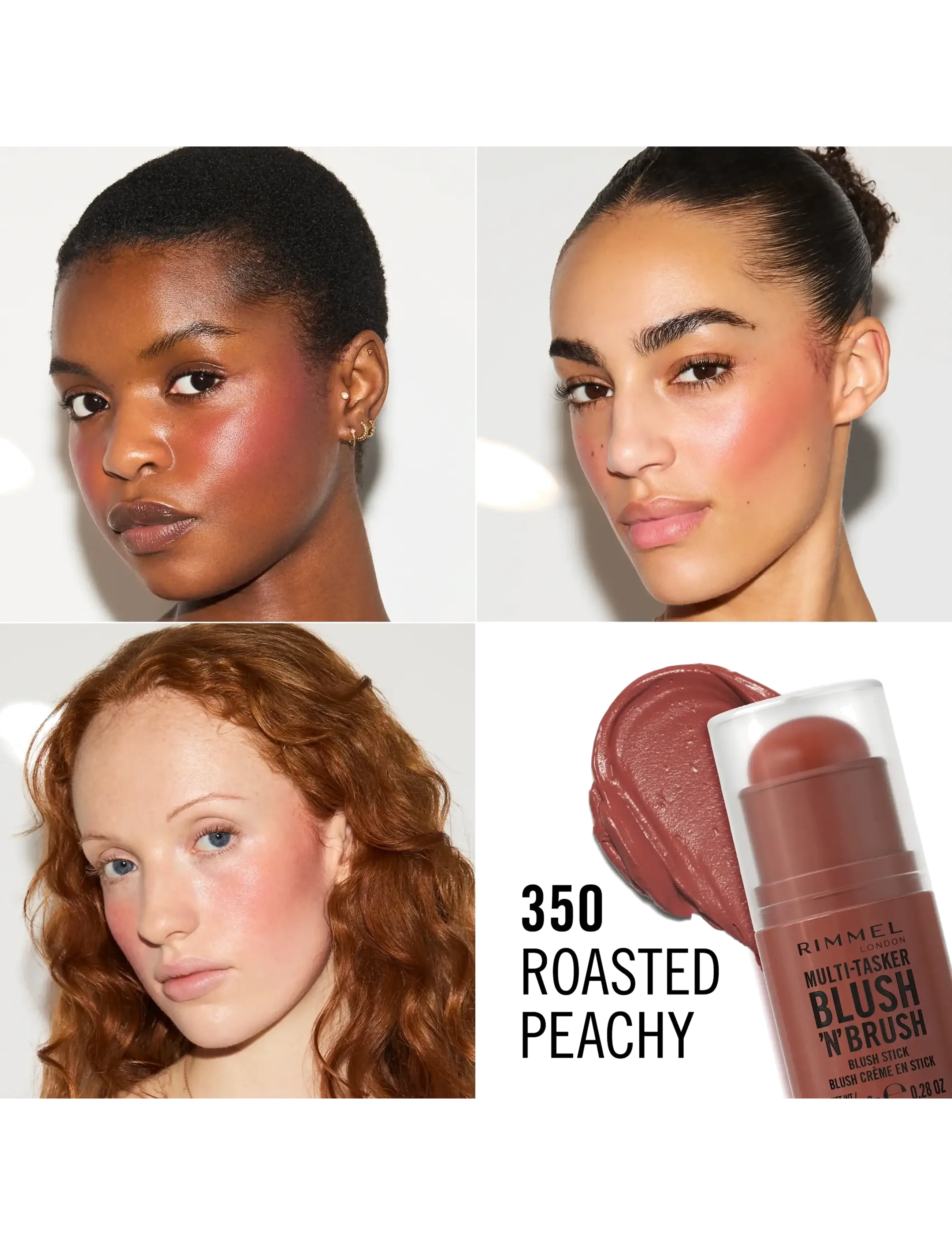 Rimmel - Multitasker On The Go Blush Stick - festkläder till outletpriser - 350 roasted peach - 4