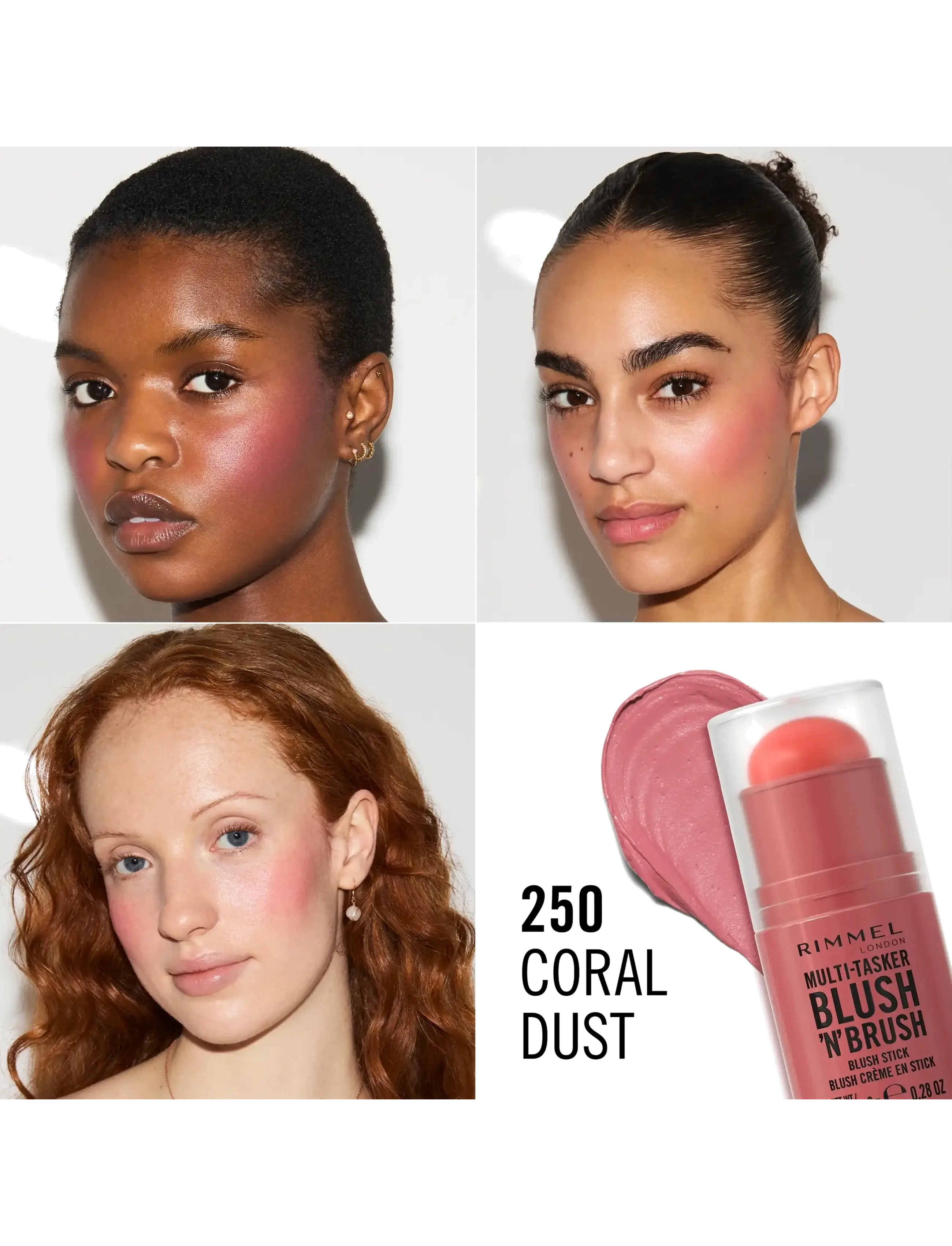 Rimmel - Multitasker On The Go Blush Stick - festkläder till outletpriser - 250 coral dust - 4