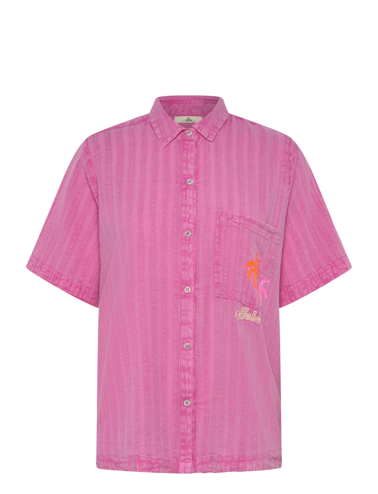 Rip Curl Hotel Malibu Embroid Shirt - Pink - XS