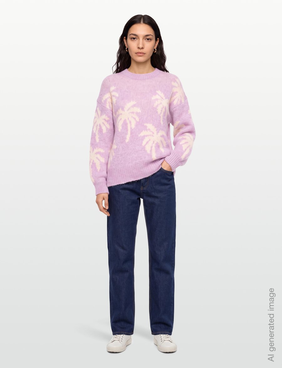 Rip Curl - RETRO SWELL PALM JACQUARD CREW - sweatshirts - lilac - 0