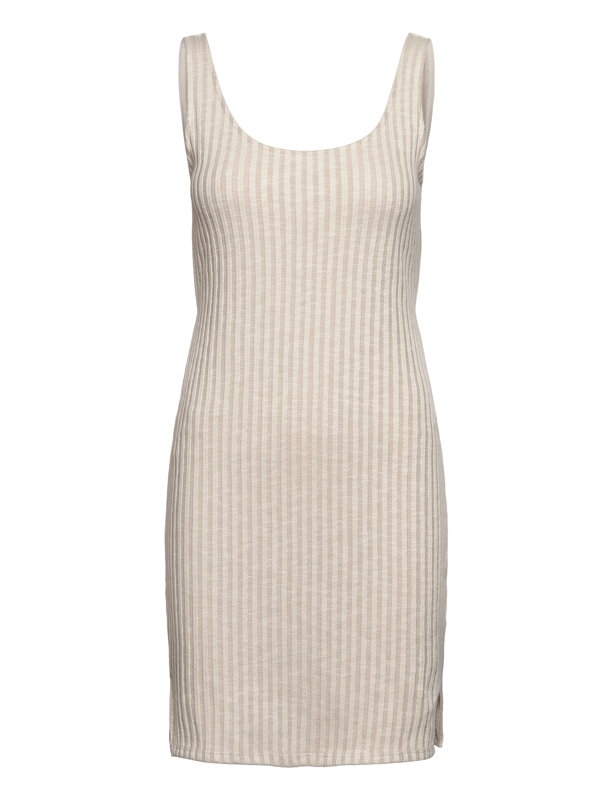 SEA OF DREAMS RIB MIDI DRESS - NATURAL