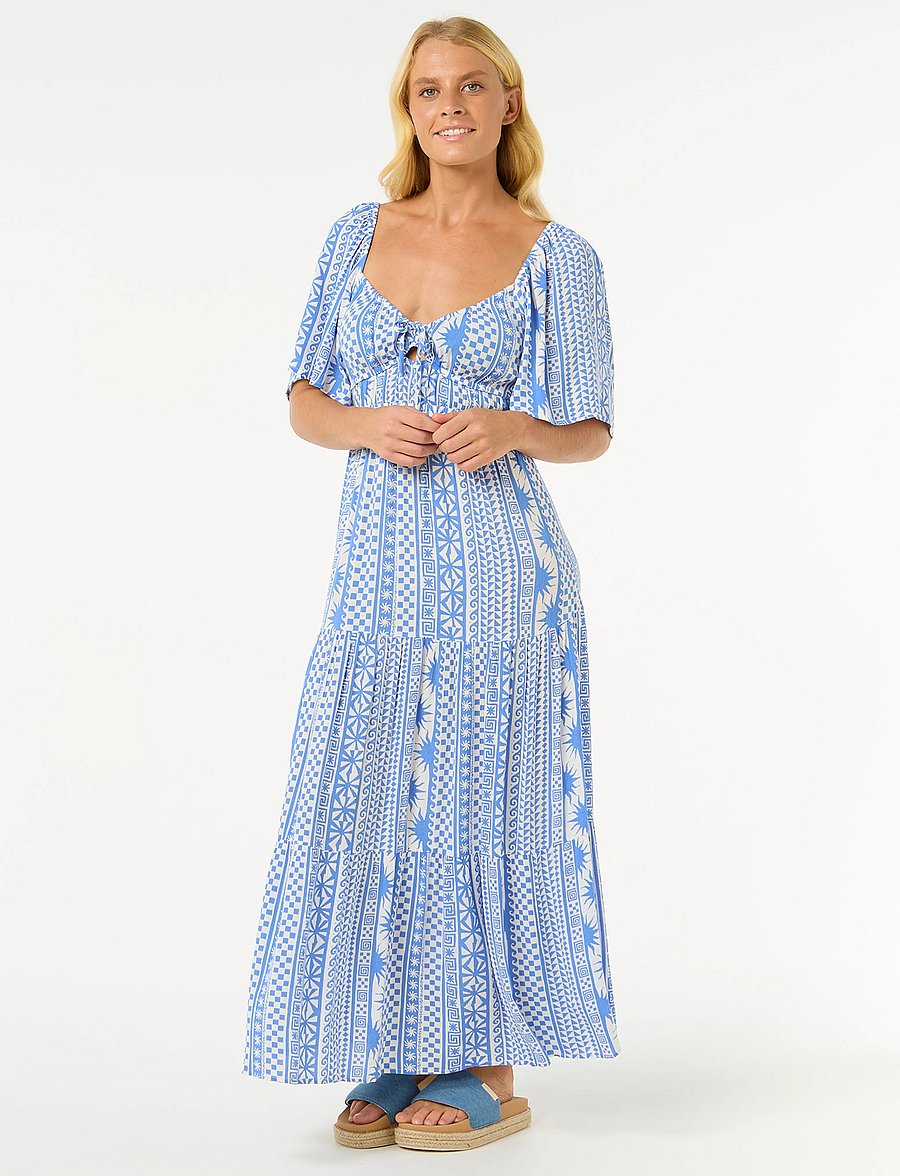 Rip Curl - SAN CARLOS S/S MAXI DRESS - kleider & röcke - blue - 0
