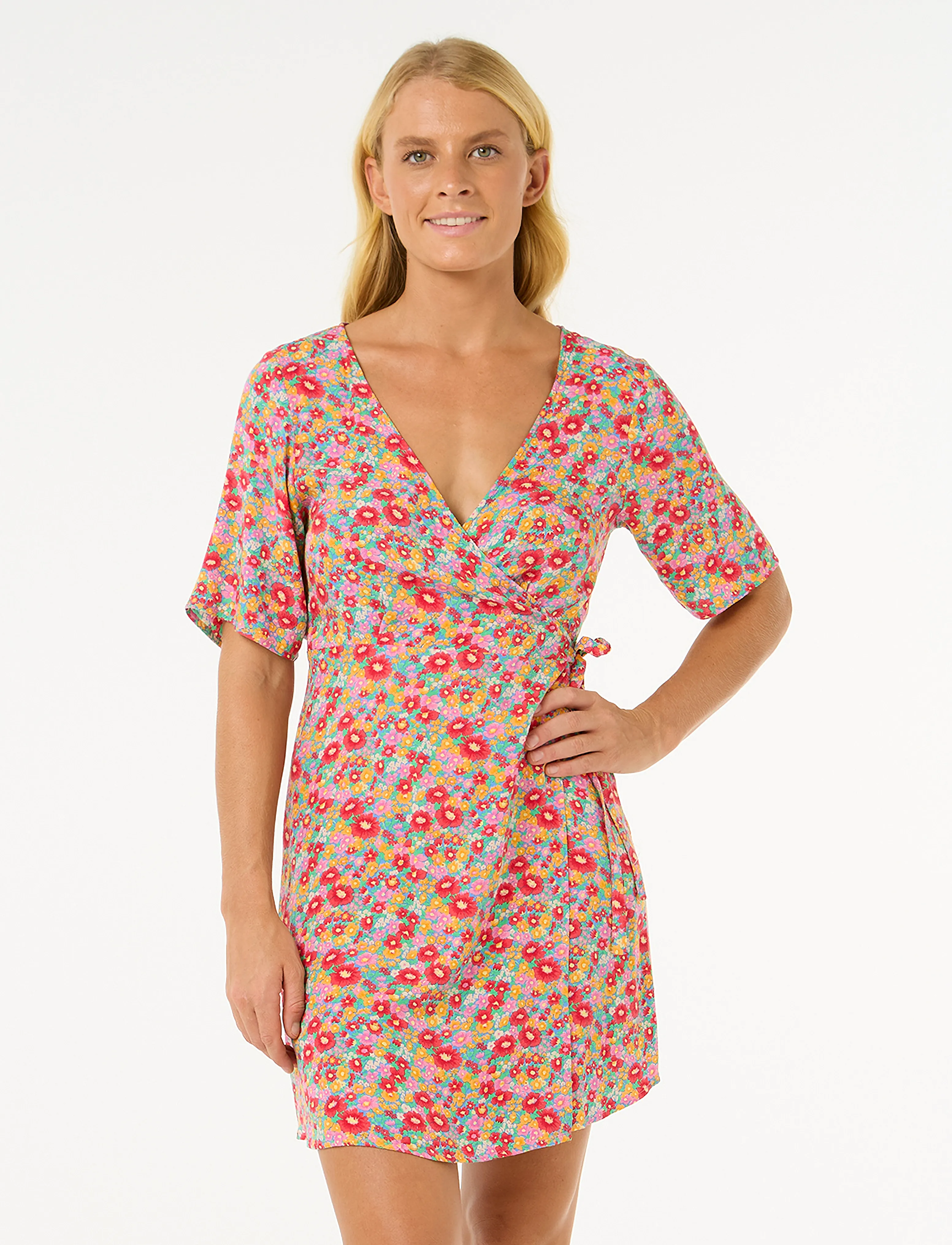 Rip Curl LAS DALIAS DITSY WRAP DRESS - Kjoler - BLUE / pink/rose