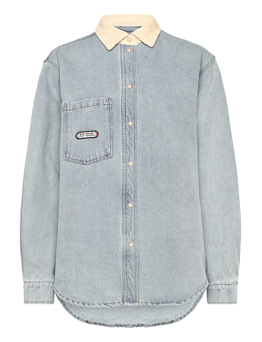 Rip Curl - SURF SIDE RELAXED DENIM SHIRT - skyrtur - washed blue - 0