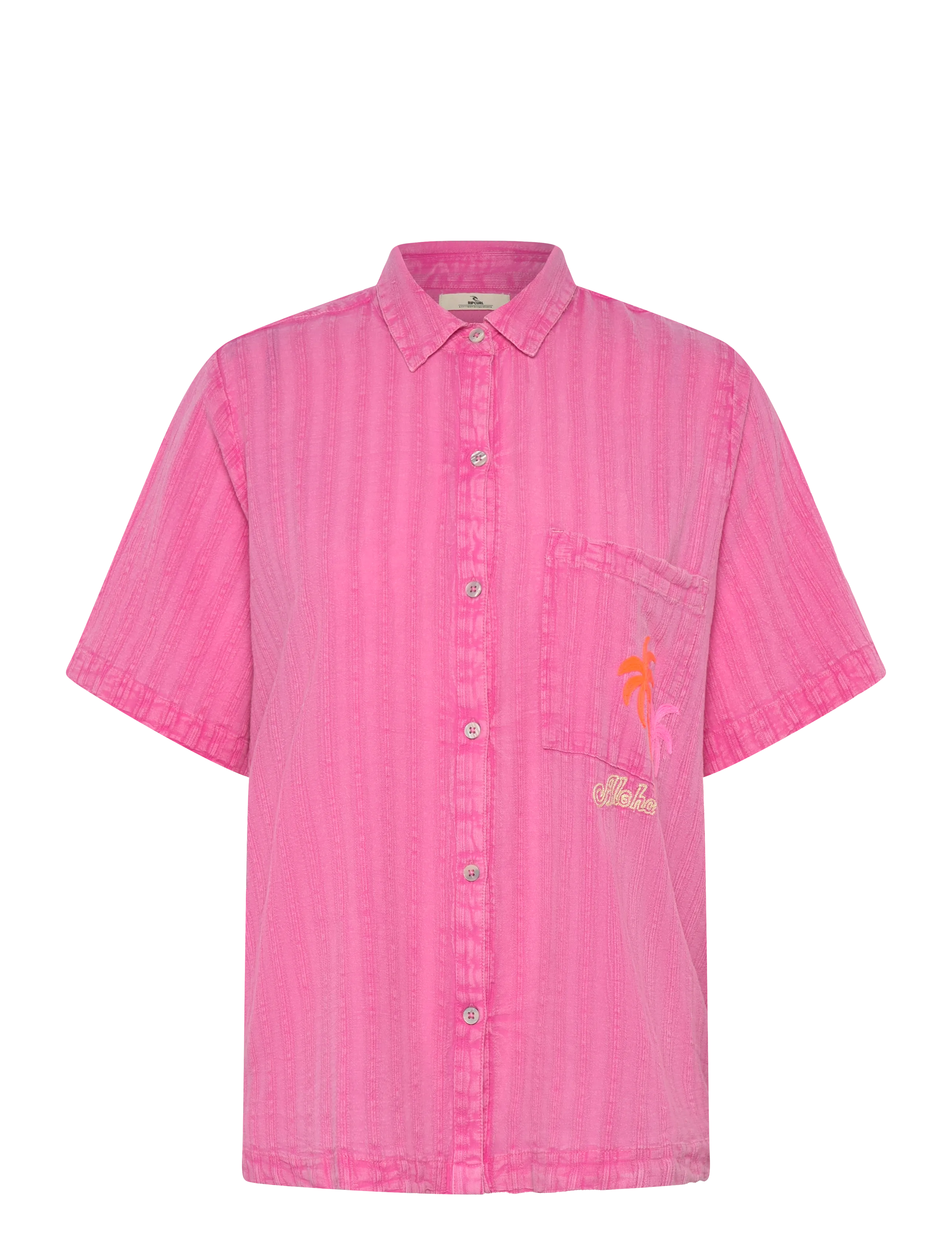 Rip Curl Hotel Malibu Embroid Shirt, S, Sports Oberteile & T-shirts, Rosa - Sport Shirts, Frauen