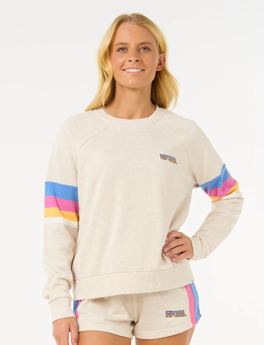 Rip Curl - LAS DALIAS RAGLAN CREW - overdele - oatmeal marle - 0