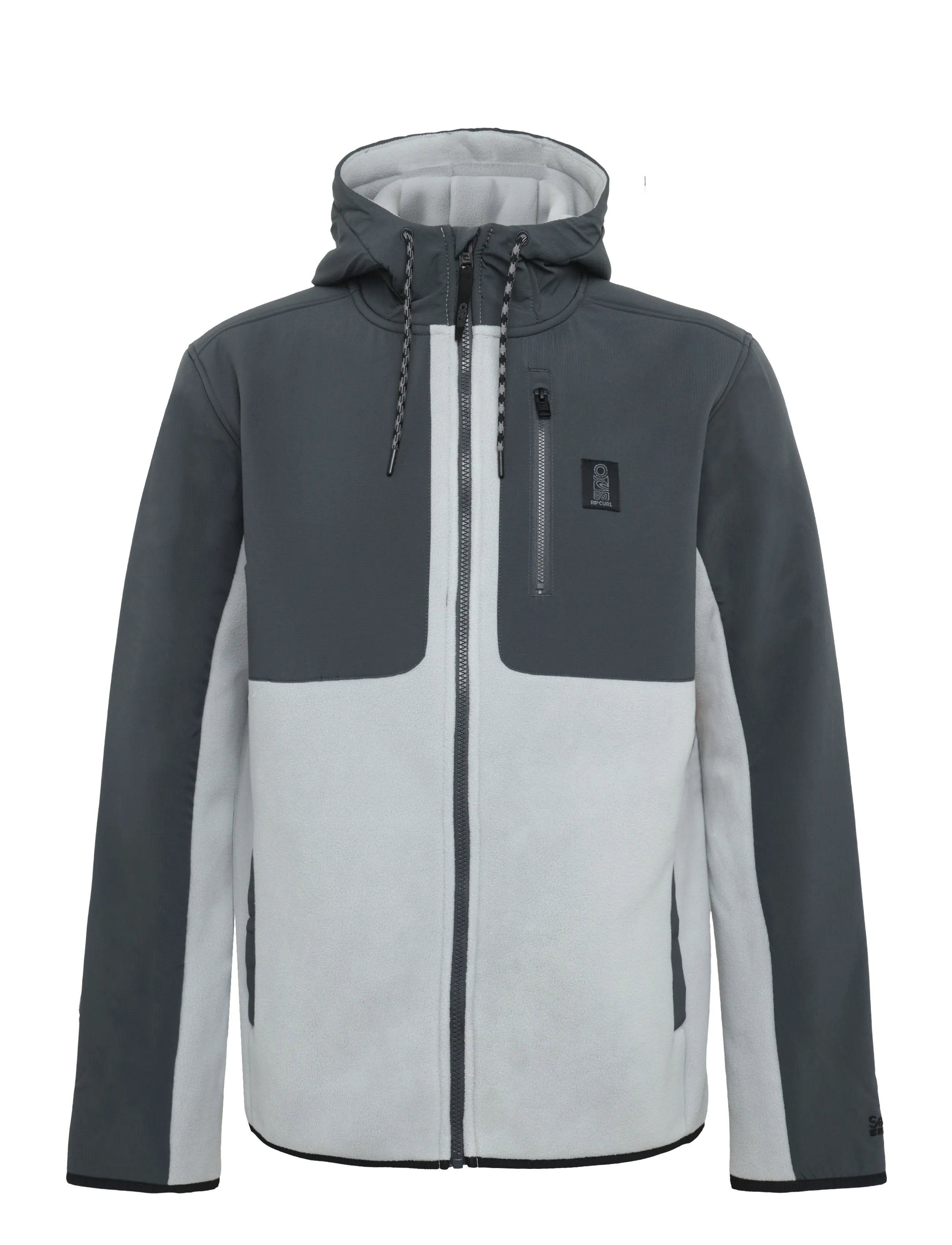 Rip Curl S-Series Panelled Zip Thru Hoo, Panel Hoodie Mit Durchgehendem Reißverschluss, Grau, Gr.L