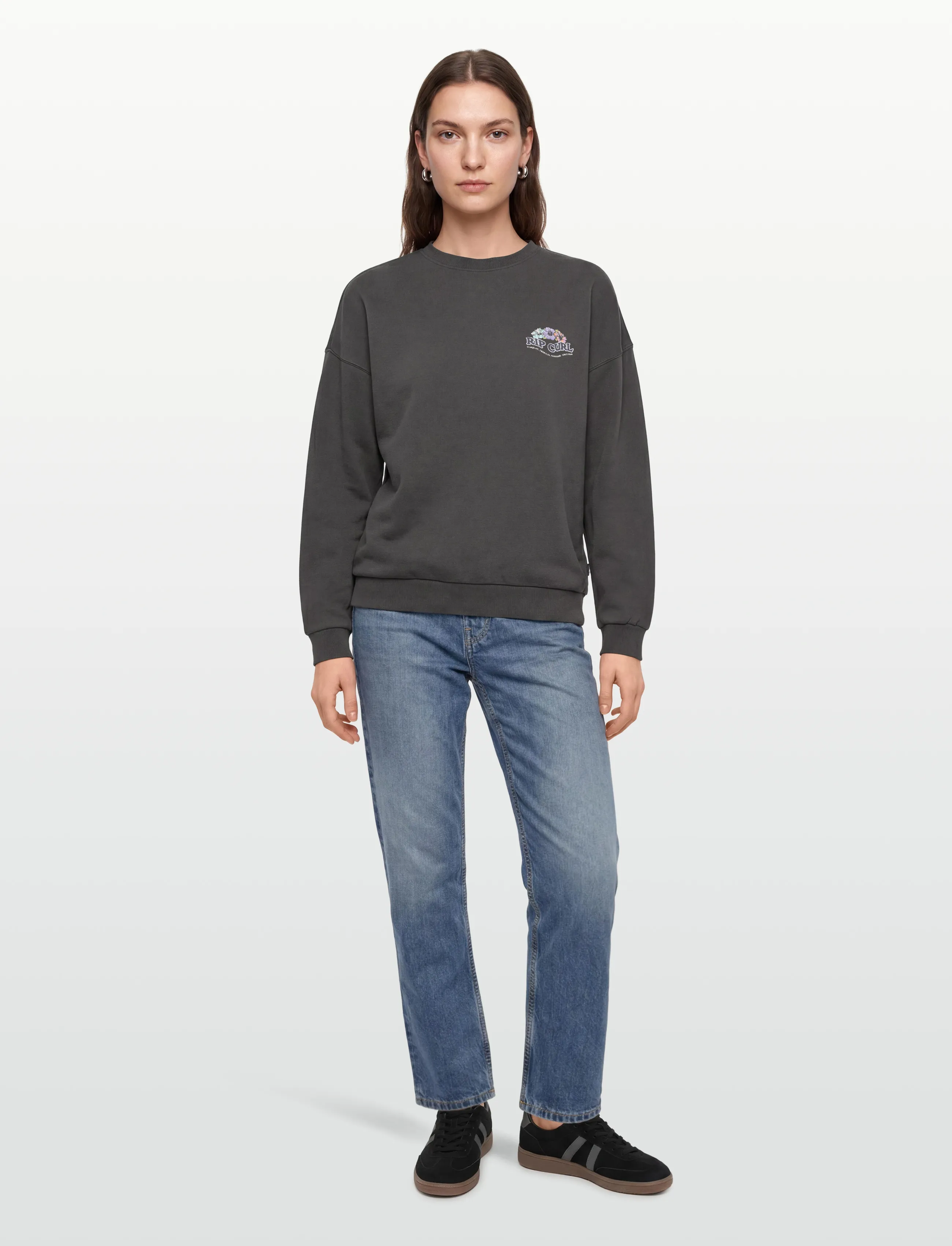 Rip Curl Bells Heritage Crew, Kvinder, Rundhalset Sweatshirt, Sort, Str: XS