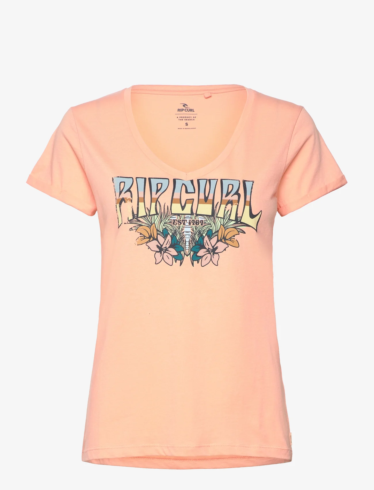 Rip Curl - BLOCK PARTY V TEE - t-shirts - bright peach - 0