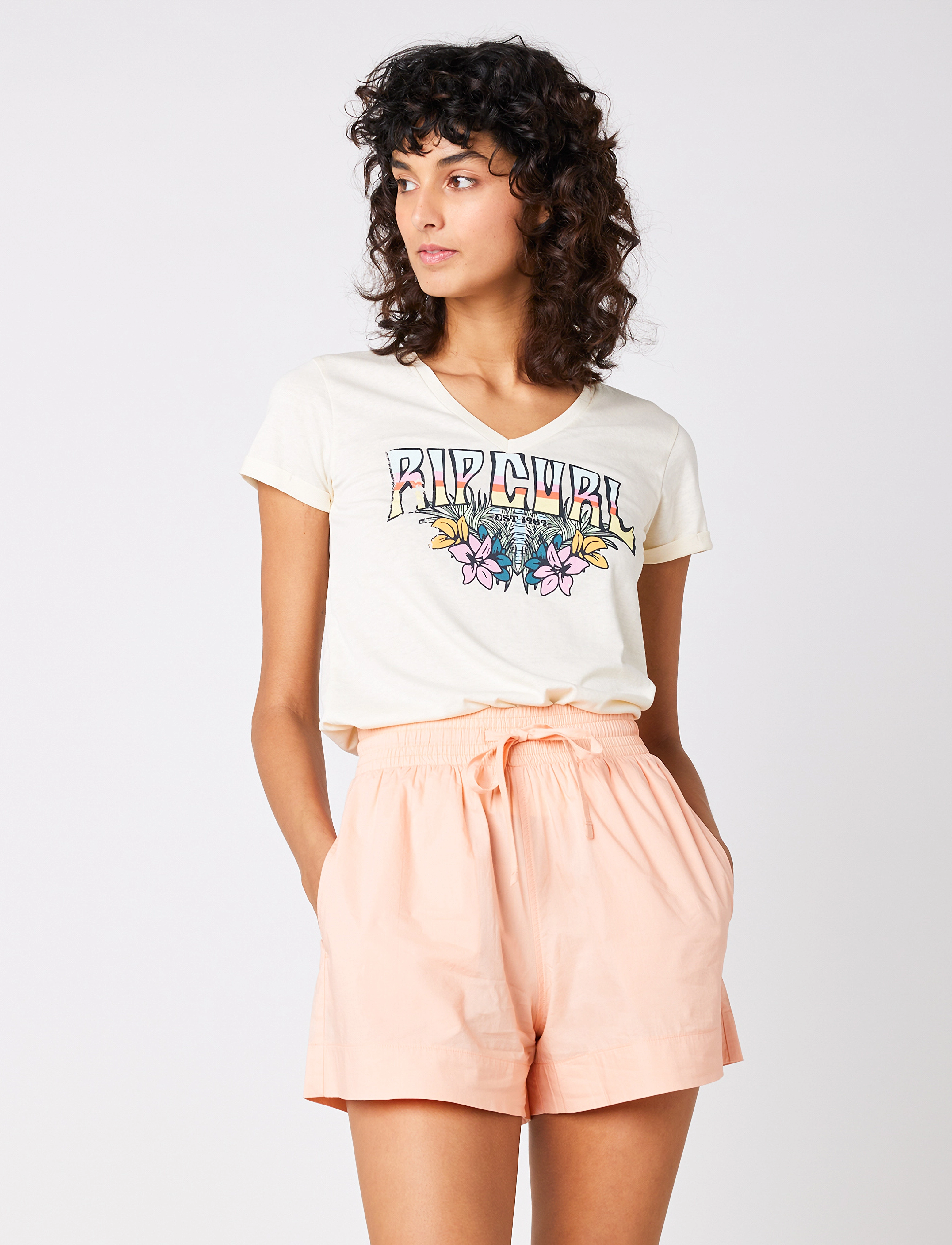 Rip Curl - BLOCK PARTY V TEE - off white - 2