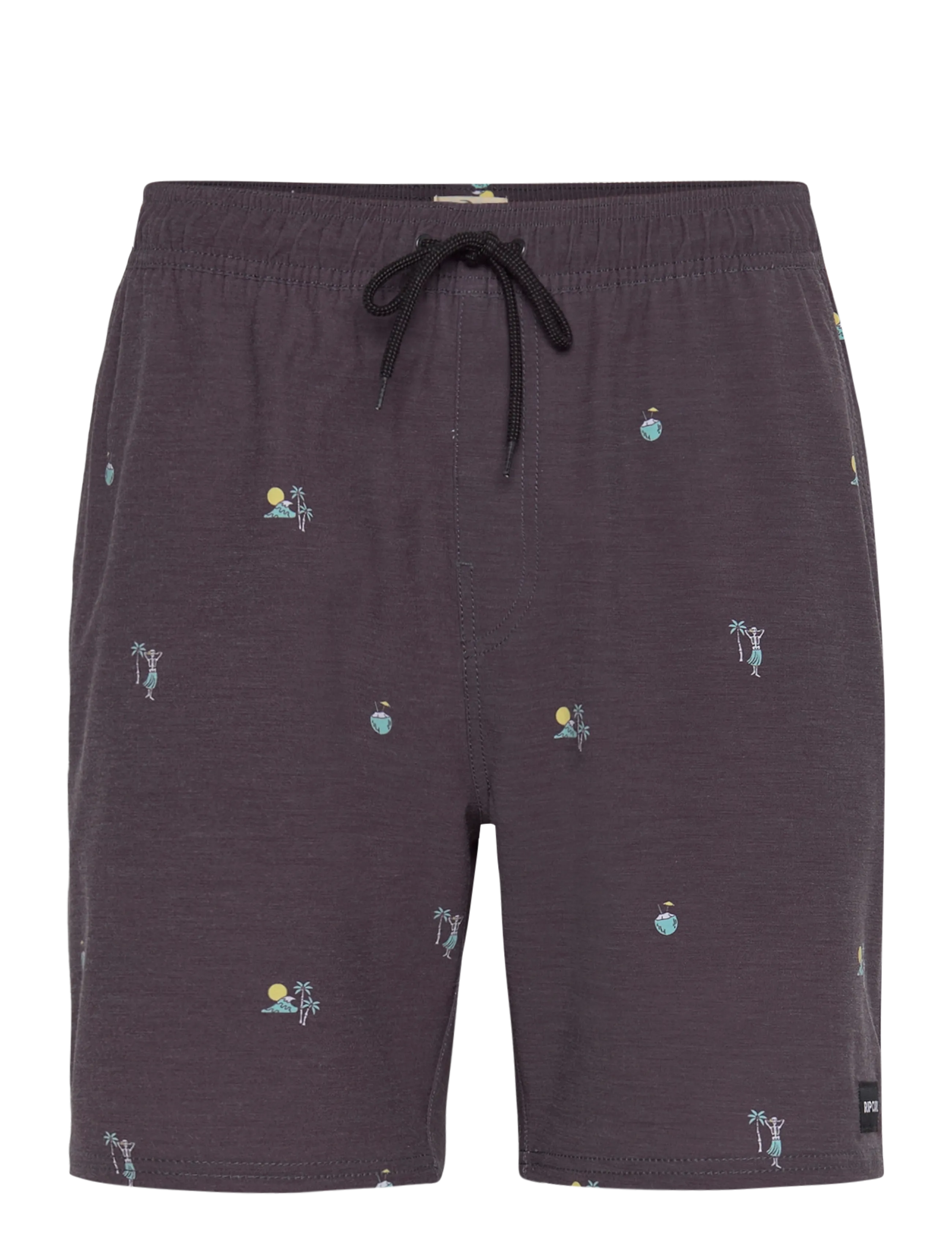 Rip Curl Skelly Breach Volley, Mænd, Mønstrede Volley Badeshorts, Sort, Str: XXL