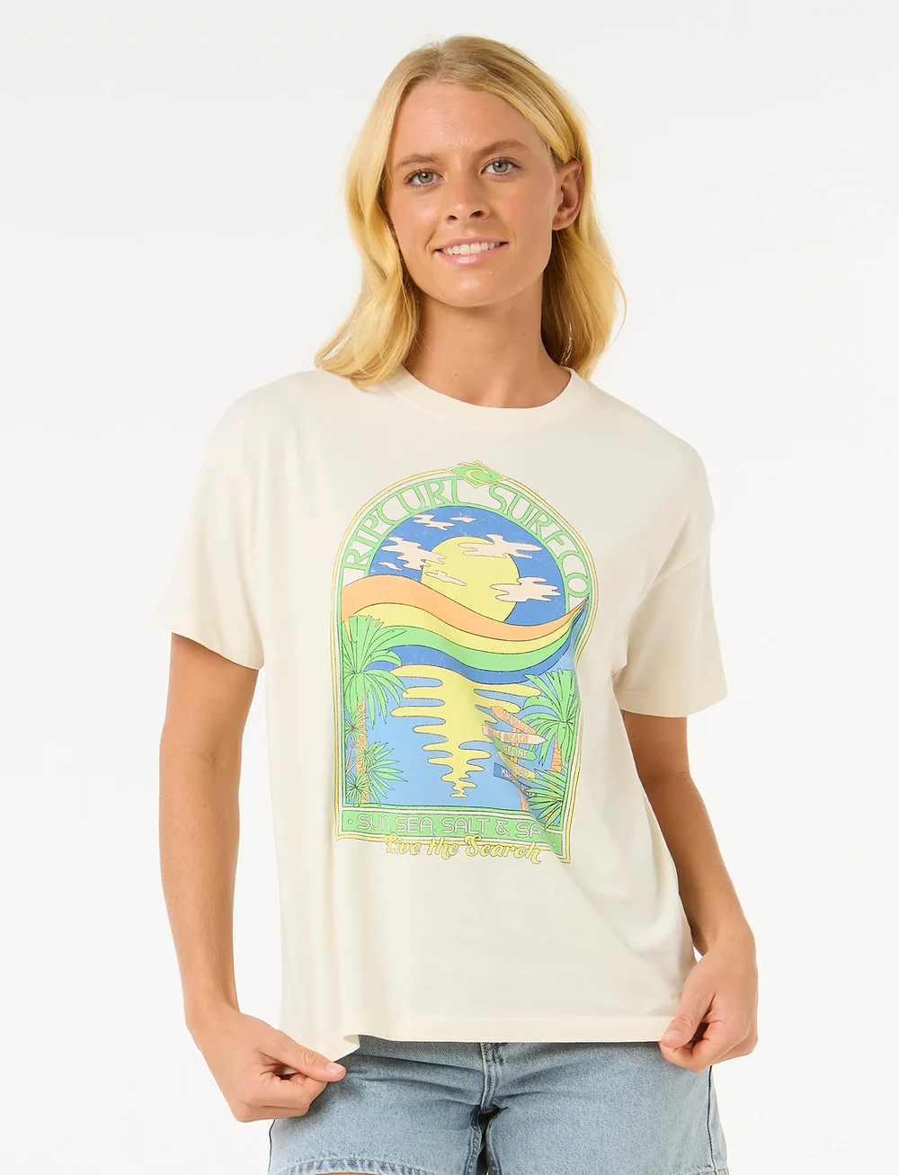 Rip Curl - SUN & SEA RELAXED TEE - t-shirts - bone - 0
