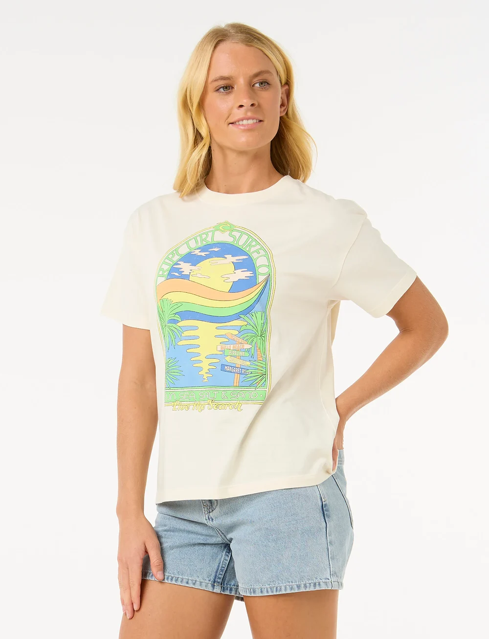 Rip Curl - SUN & SEA RELAXED TEE - t-shirts - bone - 3