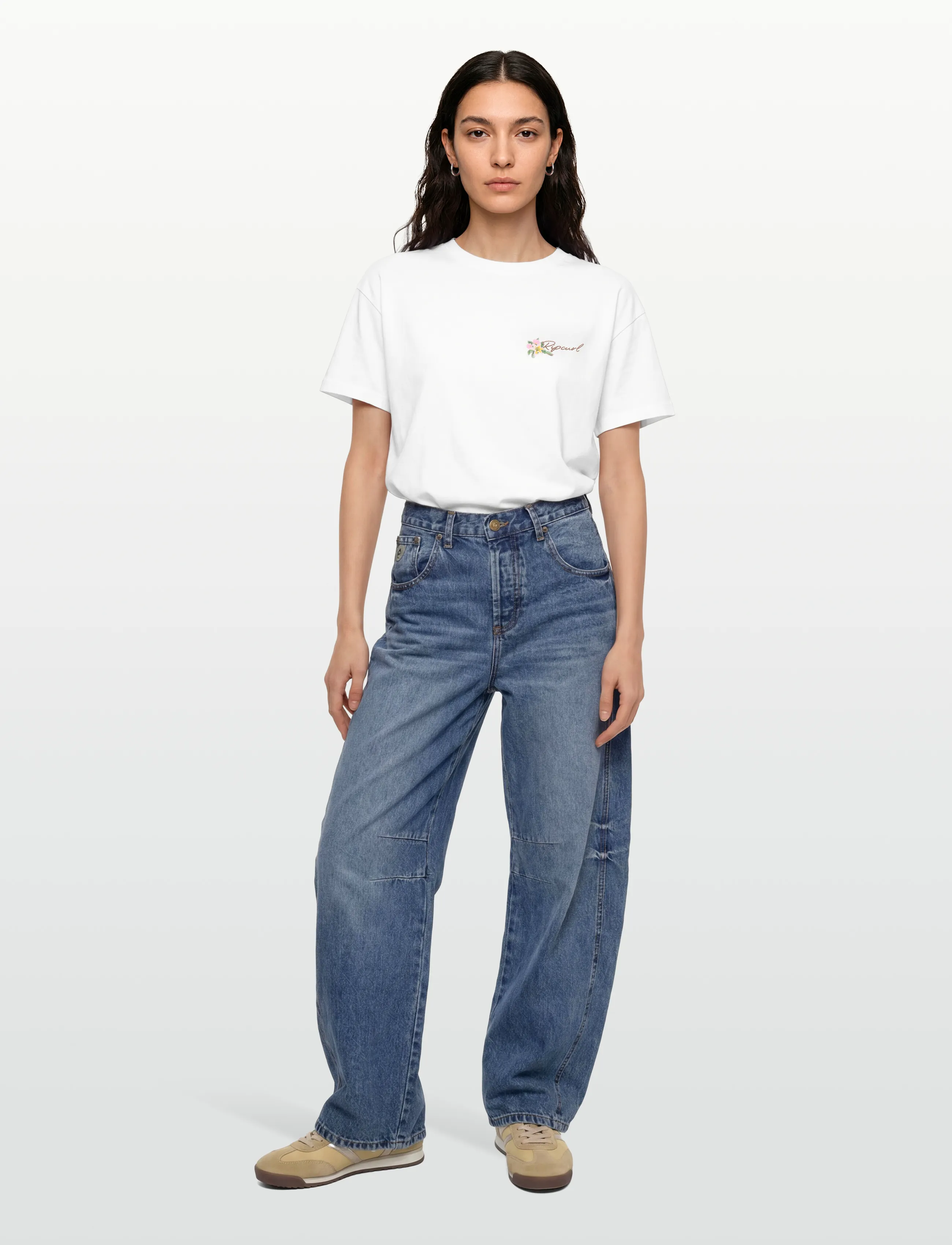 Rip Curl POOLSIDE RELAXED TEE - Sporta topi - OPTICAL WHITE / white