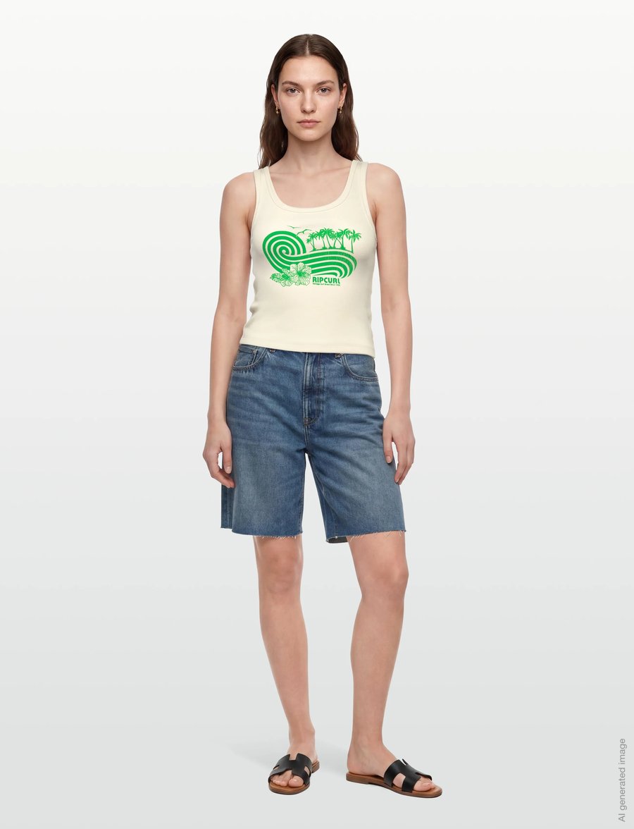 Rip Curl - OCEAN BREAK RIB TANK - tank tops - bone - 0