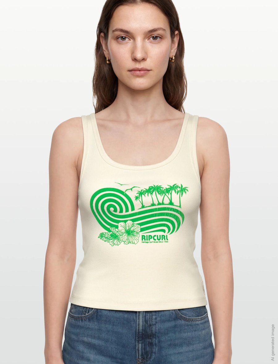 Rip Curl - OCEAN BREAK RIB TANK - tank tops - bone - 3
