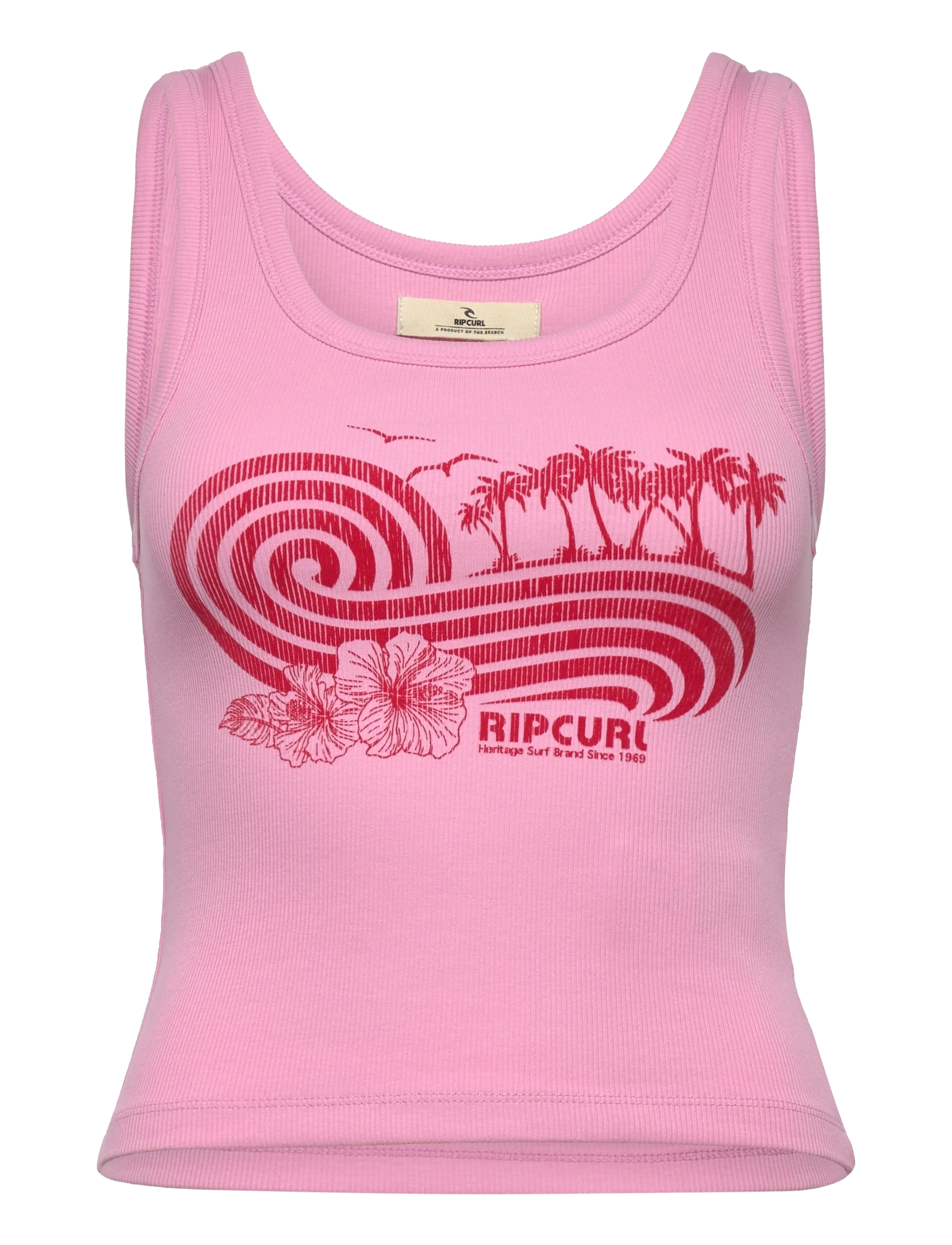 RIP CURL Ocean Break Rib Tank Pink - L - Damen
