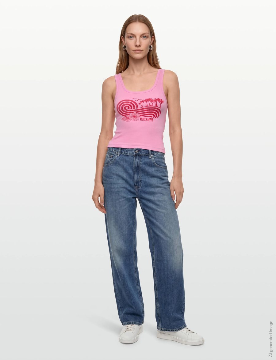 Rip Curl - OCEAN BREAK RIB TANK - tank tops - light pink - 0