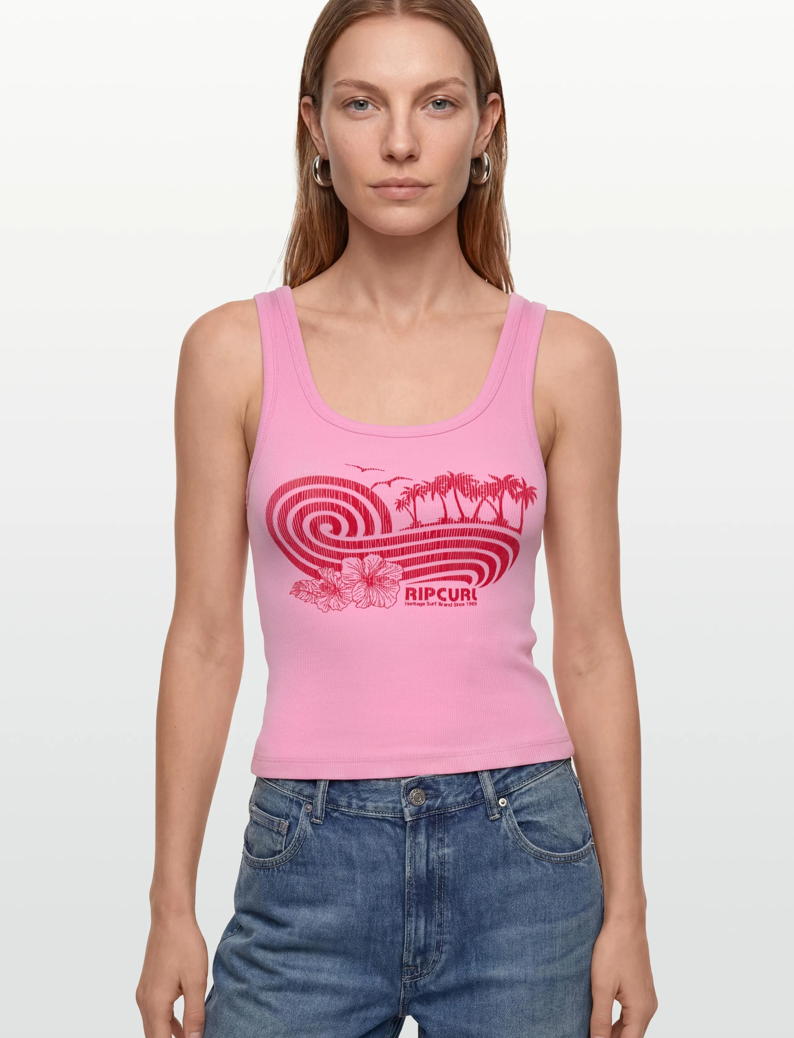 Rip Curl - OCEAN BREAK RIB TANK - tank tops - light pink - 3