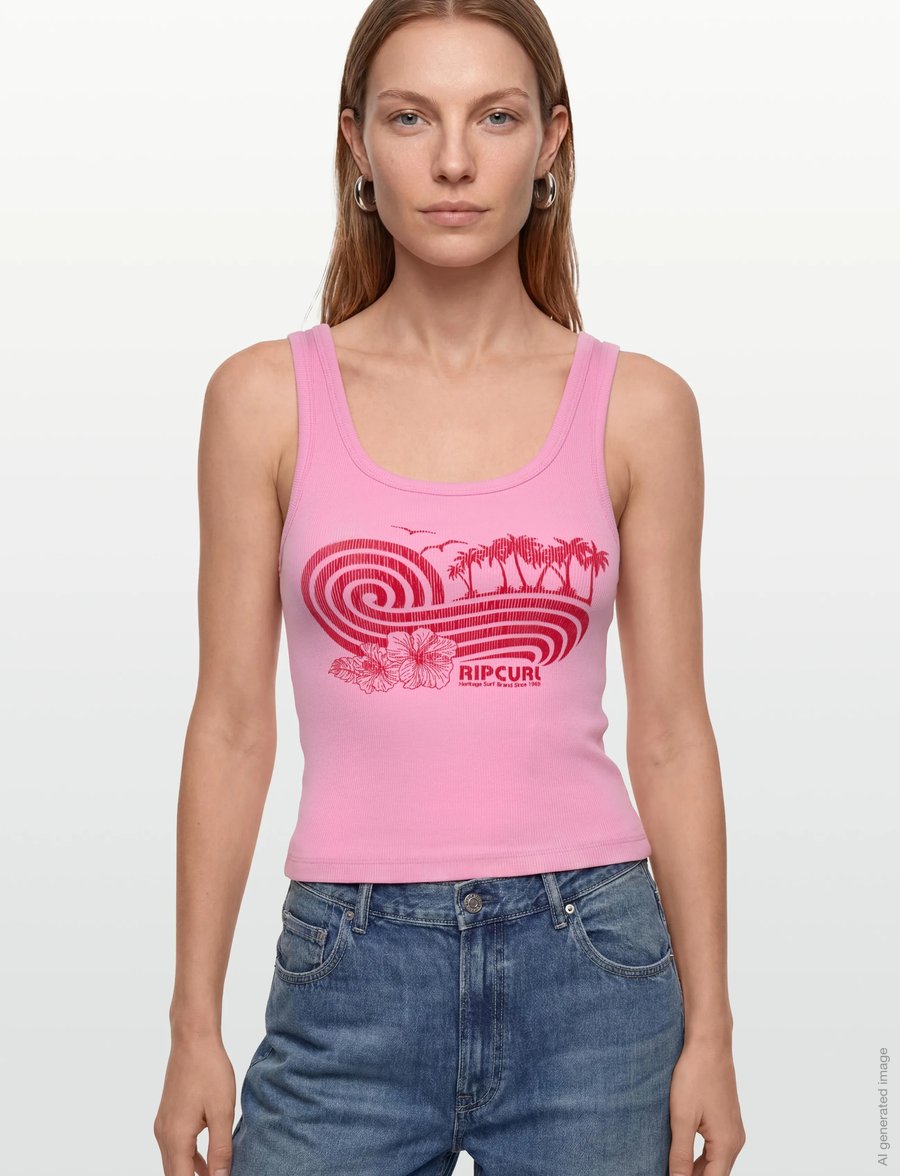 Rip Curl - OCEAN BREAK RIB TANK - tank tops - light pink - 3